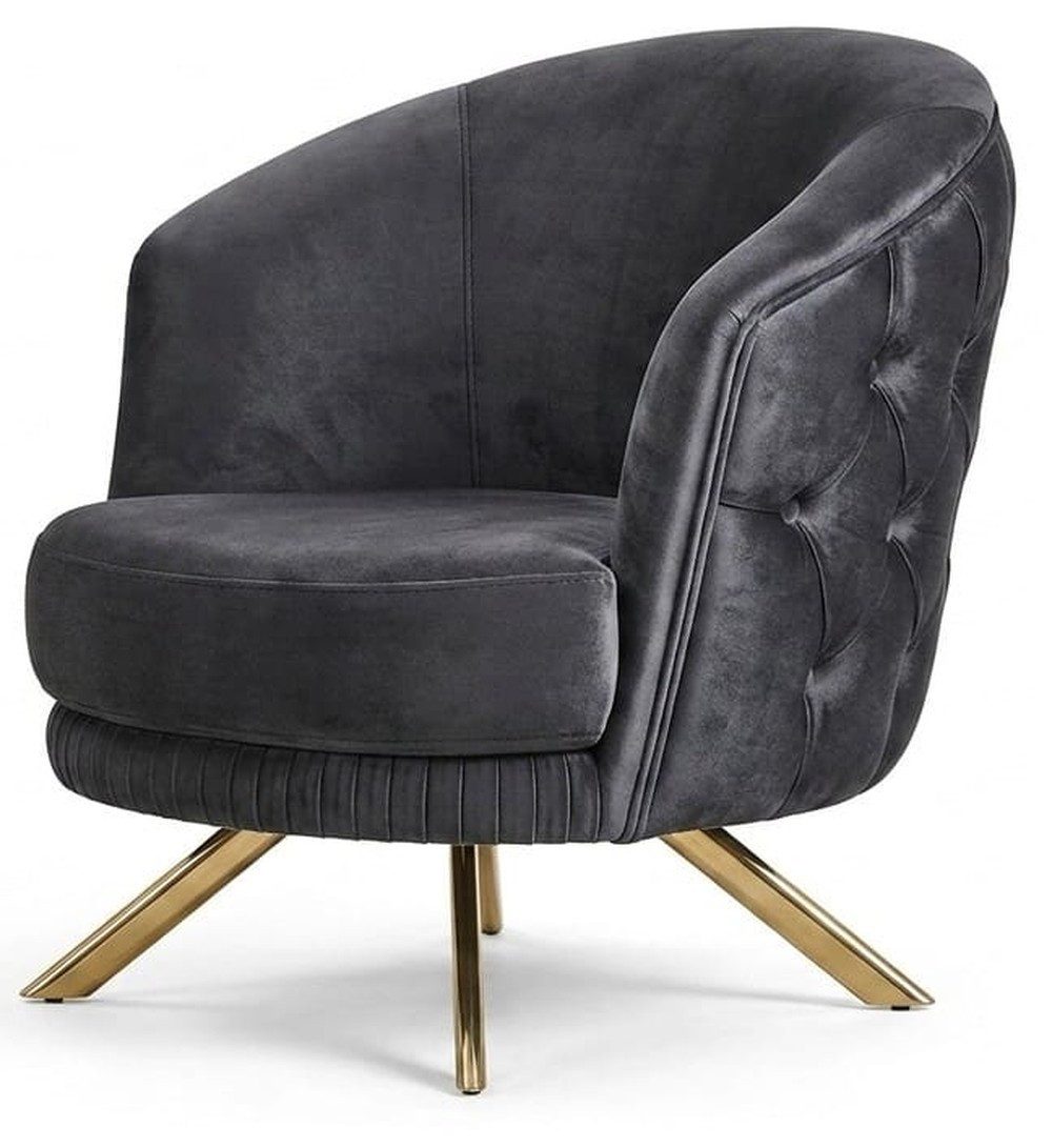 JVmoebel Loungesessel Sessel Chesterfield Schwarz Luxuriöse Bequem Stilvoll Minimalistisch (1-St), Made in Europa
