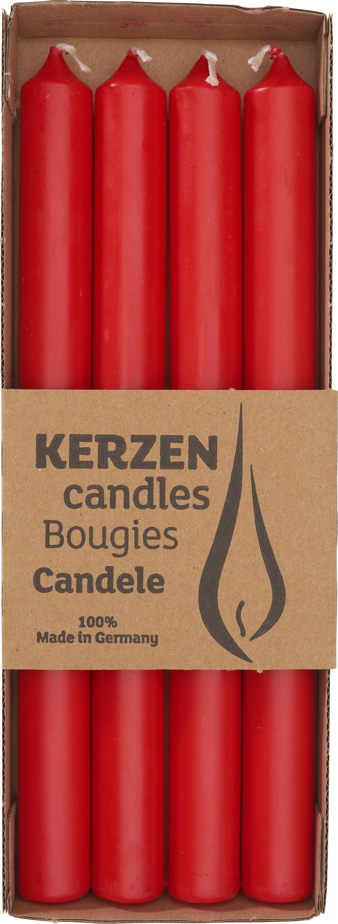 Wenzel Stumpenkerze Stabkerze, 4 Stück