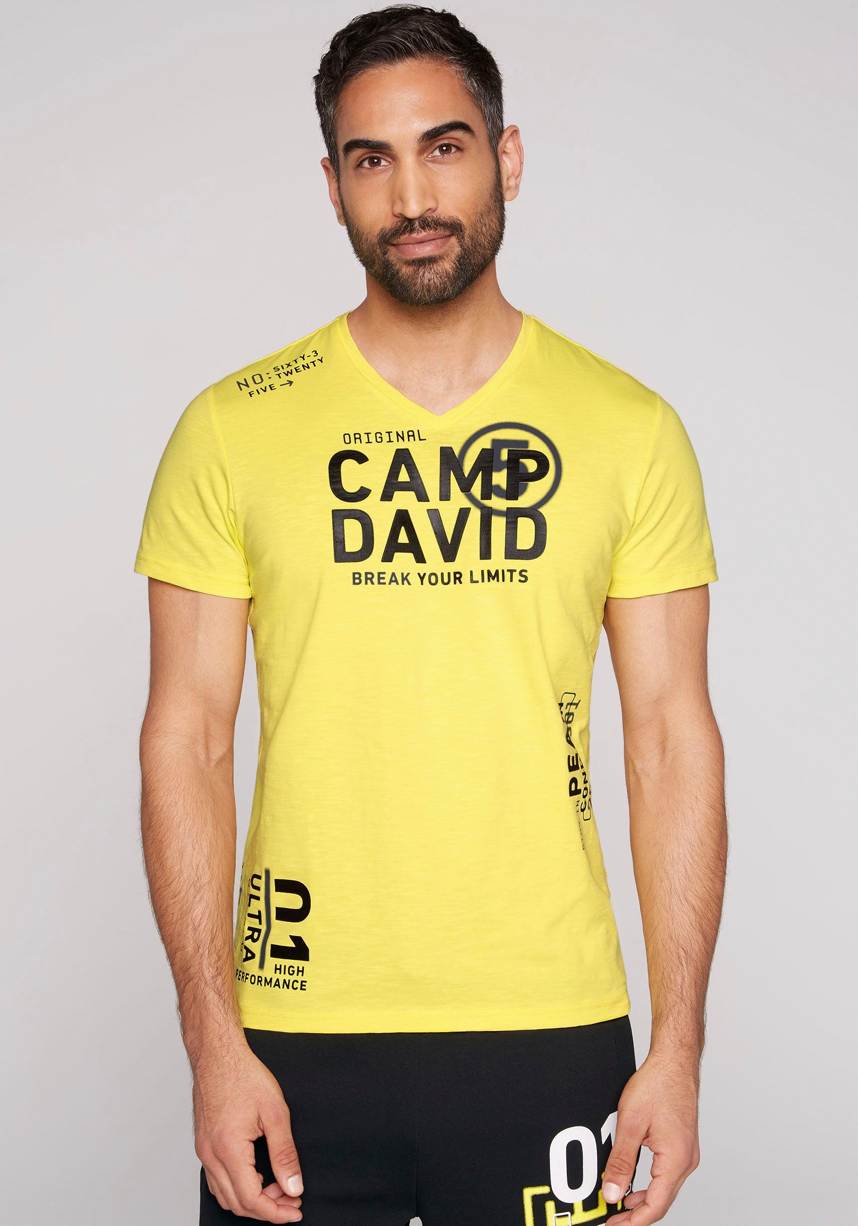 mit für CAMP kurzem Regular Arm Fit Sitz DAVID perfekten T-Shirt,