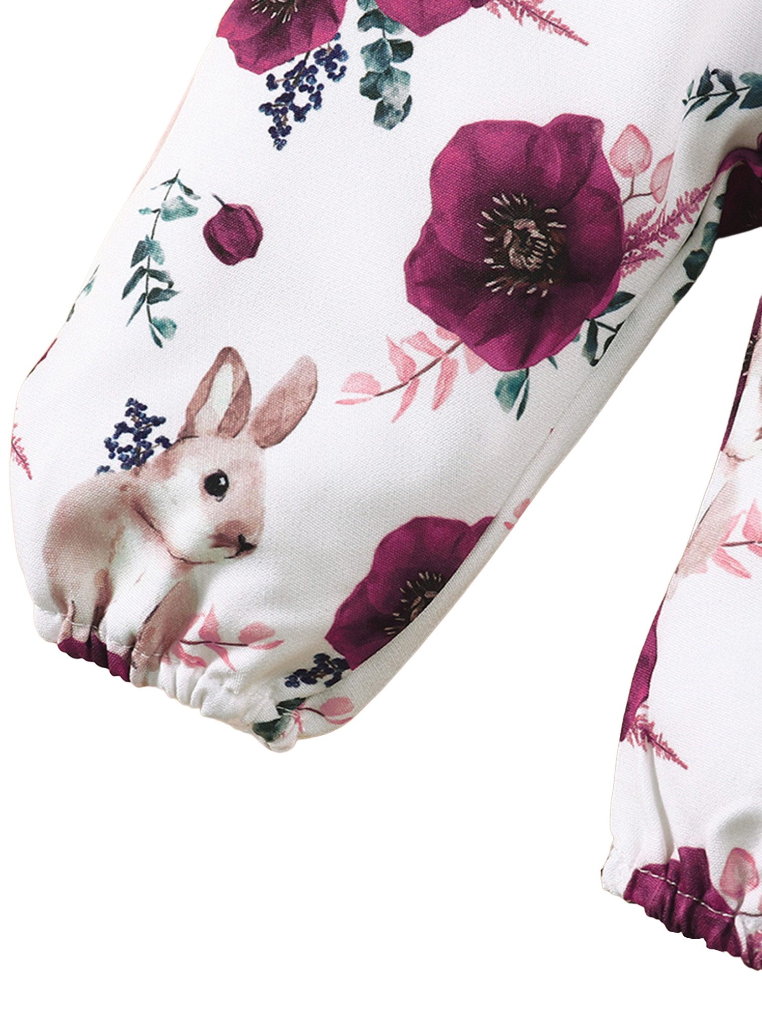 Gluckids Strampler Baby Mädchen Kleidung Set Blumen Langarm Pullover Babykleidung Anzug (3-tlg) Rüschen Langarm Strampler Latzhose Stirnband Sets für täglich Freizeit