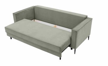 Furnix Schlafsofa BASTIA Sofa mit Schlaffunktion mit Bettkasten Fläche 142x189 cm, 221x90x99 cm, Metallbeine, hochweriger Polsterstoff