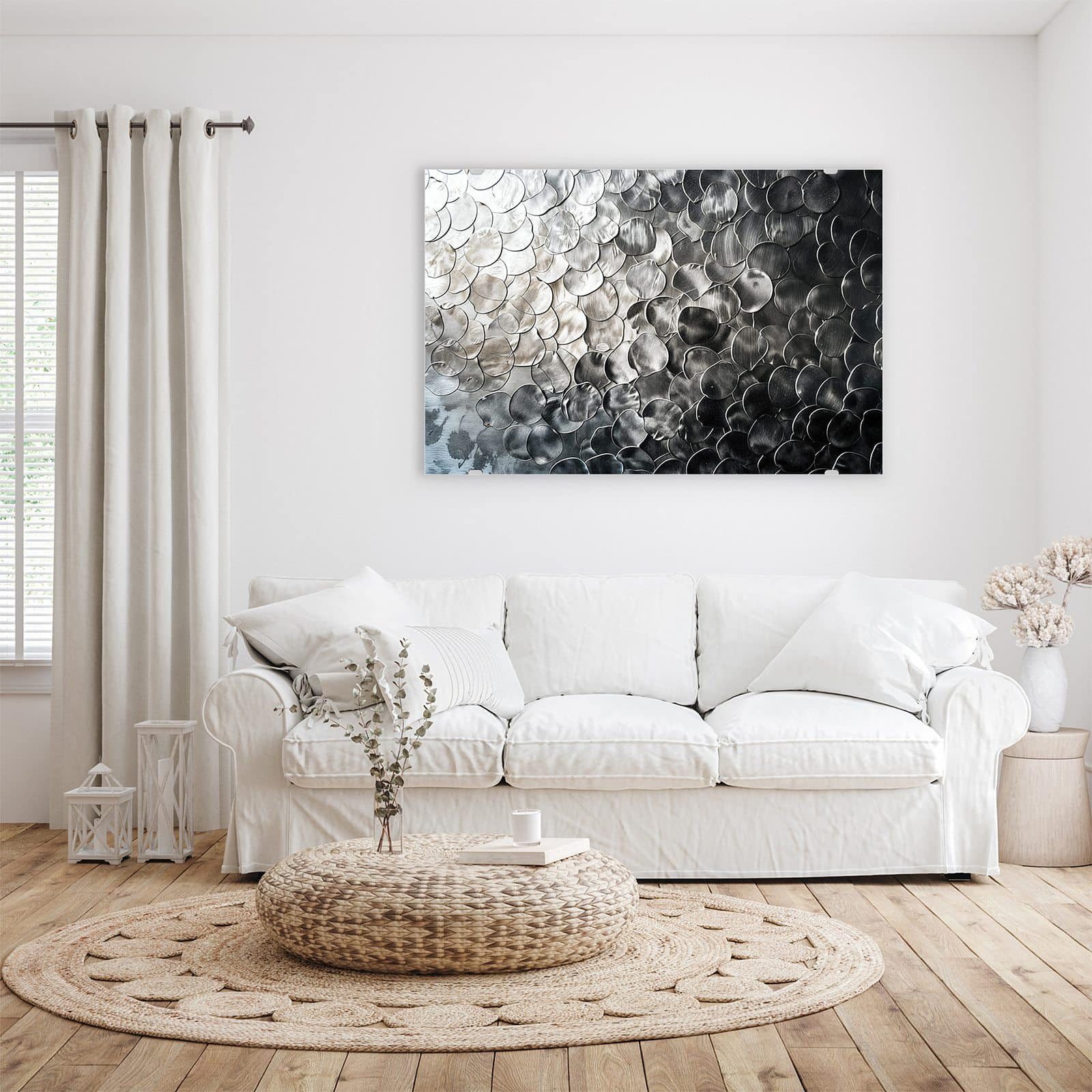 Primedeco Glasbild Wandbild Metallic Schuppen mit Aufhängung, Texturen (21 günstig online kaufen