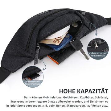 TAN.TOMI Schultertasche Bauchtasche Hüfttaschen Gürteltasche für Herren und Damen, Umhängetasche Outdoor Sport Running Handytasche