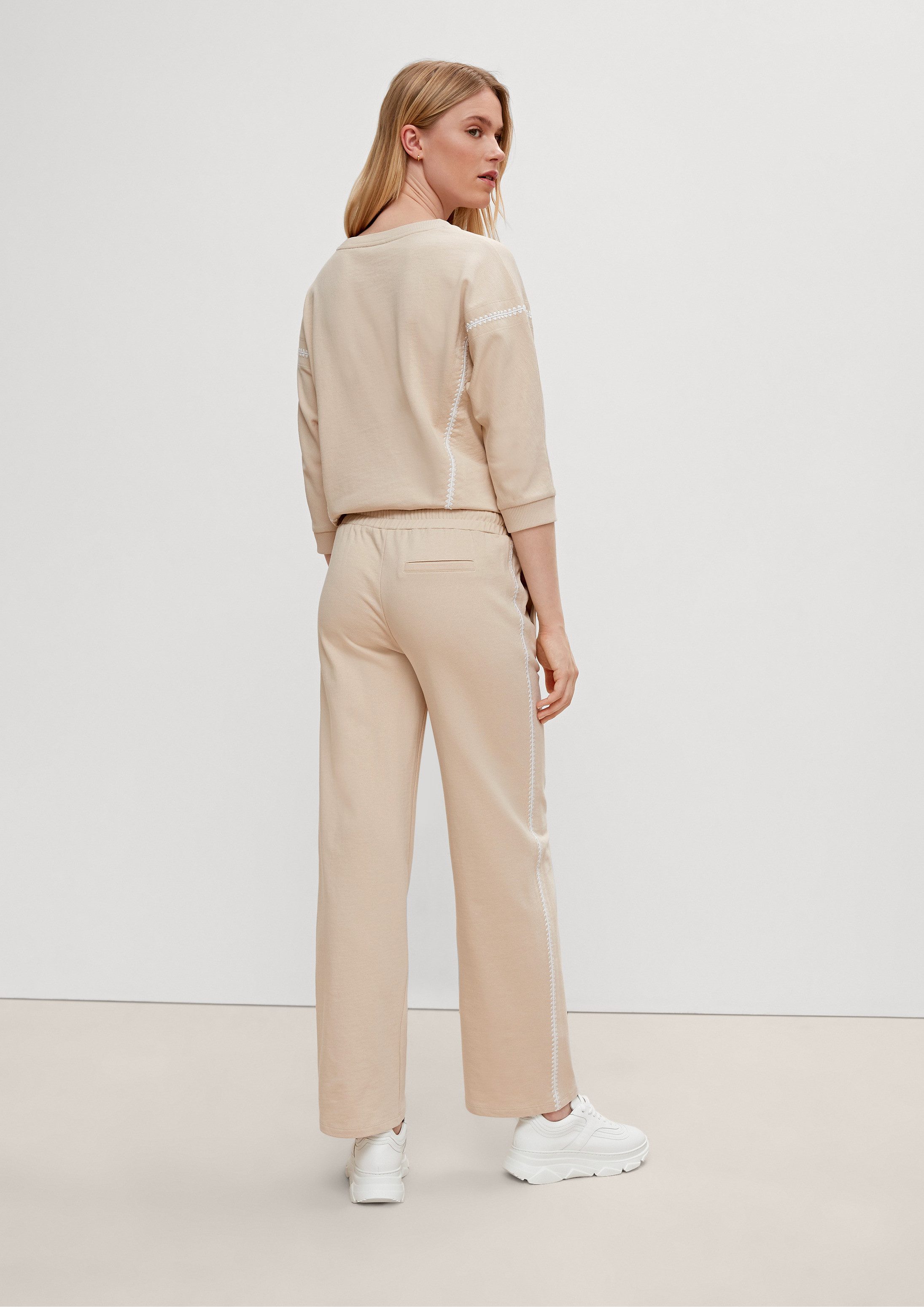 comma Jogginghose Hose Relaxed: Jogpants mit Stickerei