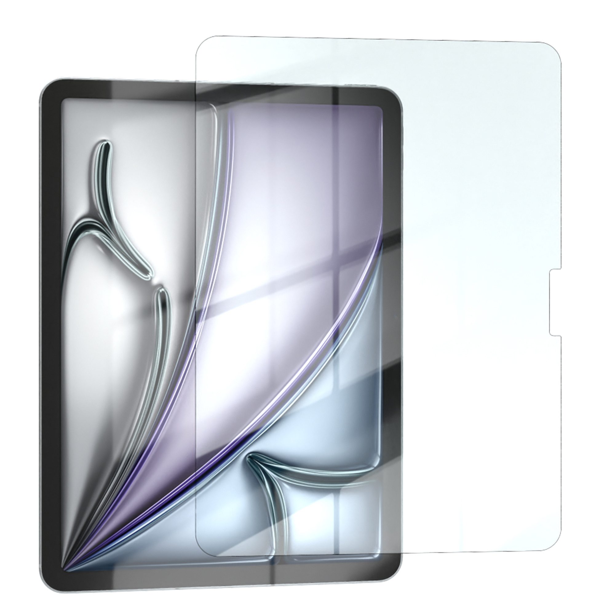EAZY CASE Displayschutzglas Schutzglas für Apple iPad Air 11 (2024), 11 Zoll Panzerglas Displayfolie Tabletschutz Glasfolie Kratzschutz