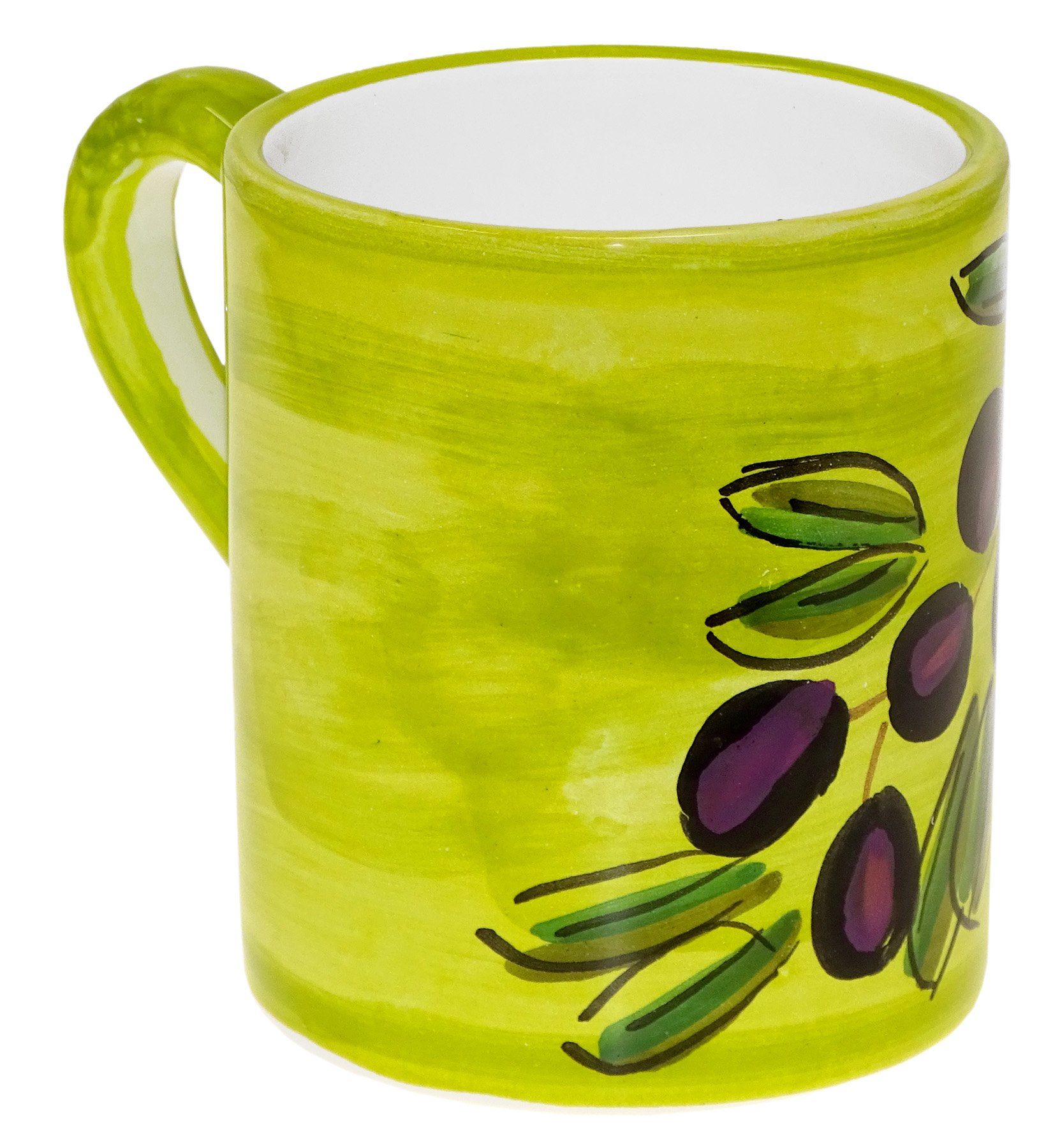 Italienischer Keramik, Tasse, Lashuma Kaffeetasse Teebecher Olive 350 ml,