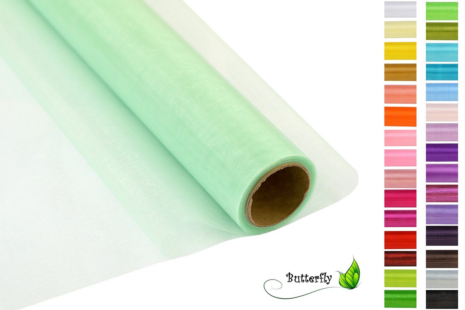 Creativery Stoff, 9m Rolle Organza 16cm CRYSTAL