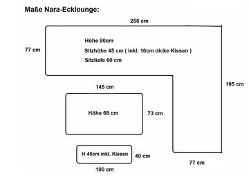 Gardissimo Gartenlounge-Set Nara rechts / Aluminium / Gartenmöbelset / Outdoor / Möbel / Nonwood, grau, Liegefunktion