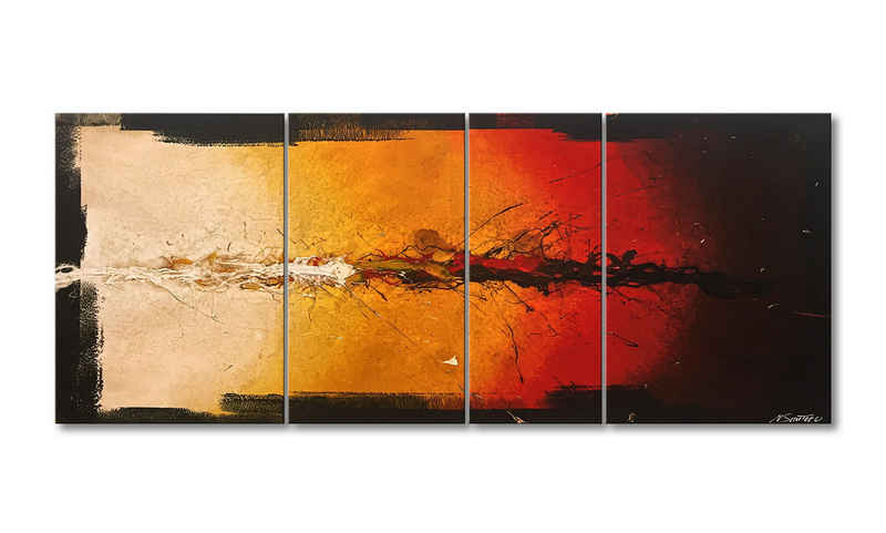 WandbilderXXL Gemälde Fiery Moment 170 x 70 cm, Abstraktes Gemälde, handgemaltes Unikat