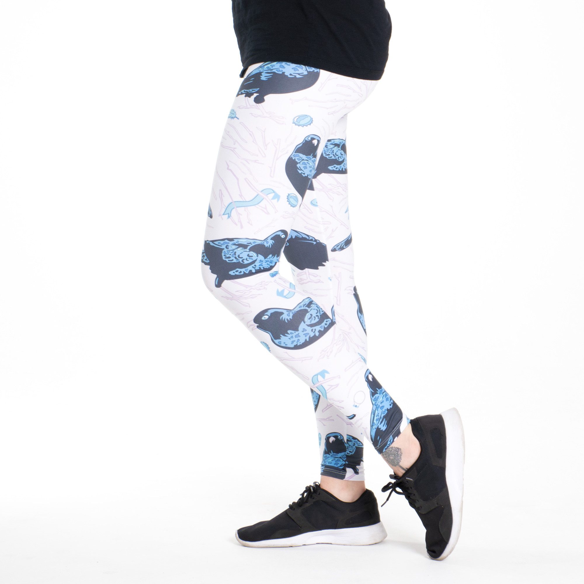 cosey Leggings Tiermotiv-Leggings (Einheitsgröße) - Design Vögel (auffällige Tiermotiv-Prints • figurbetonte Passform • komfortabel, Einzelartikel) Design Vögel