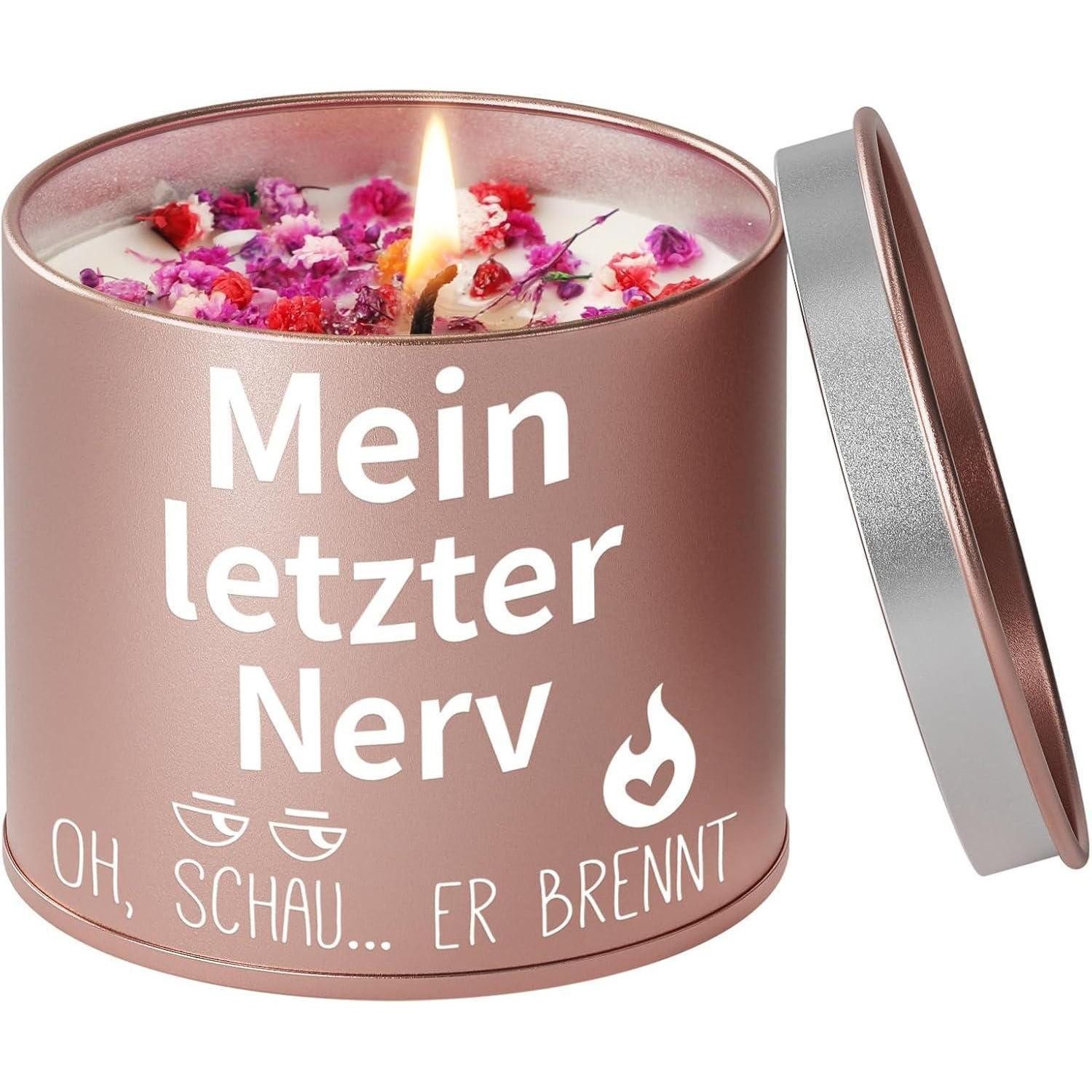 PRSTENLY Duftkerze Geschenk Kerze Metall mit Spruch für Frauen Freundin Mama Oma
