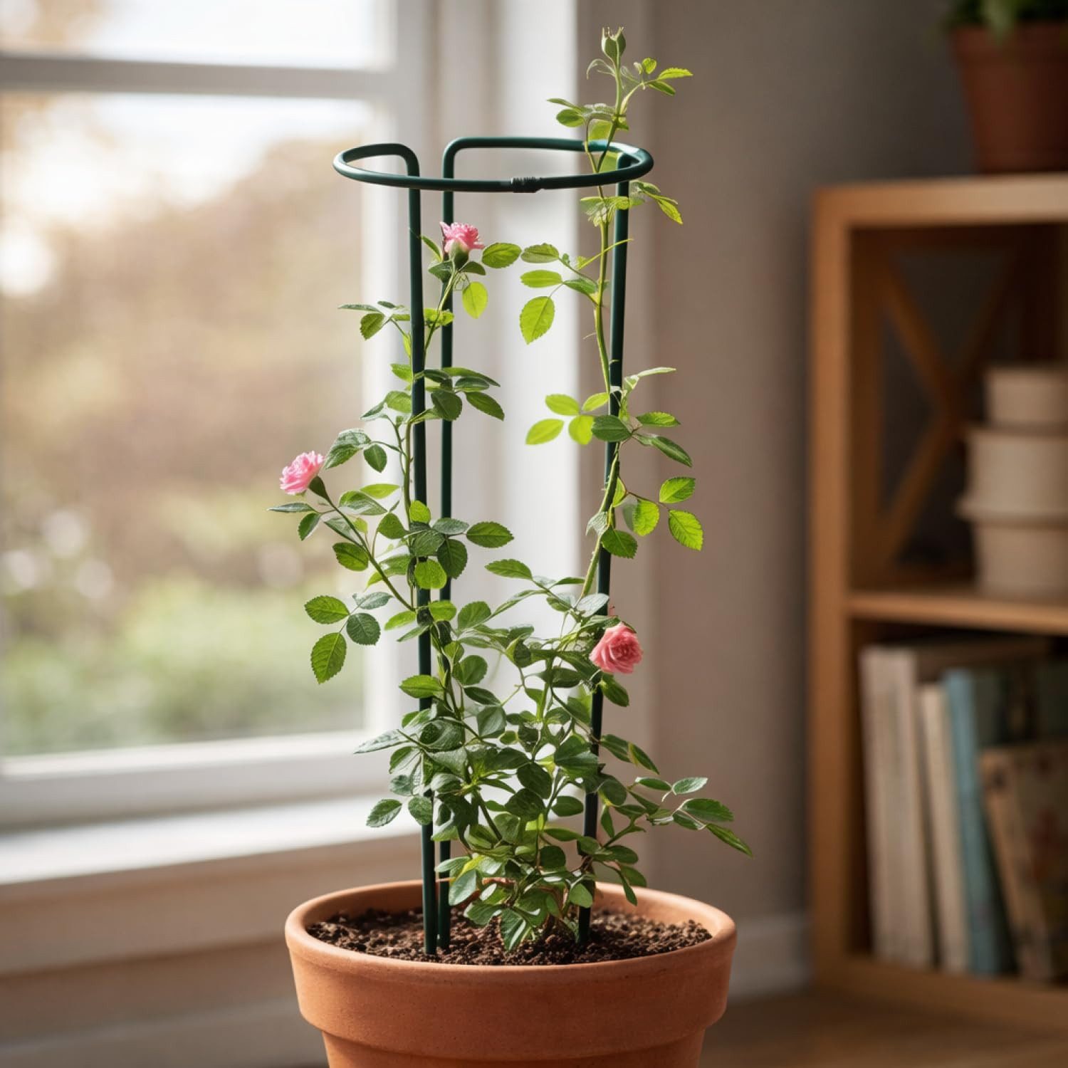 com-four Rankgitter Blumen- und Staudenhalter 35cm - Strauchstütze rund, 12 St., Buschstütze für Blumen, Rankengewächse und Stauden – Bild 2 von 5
