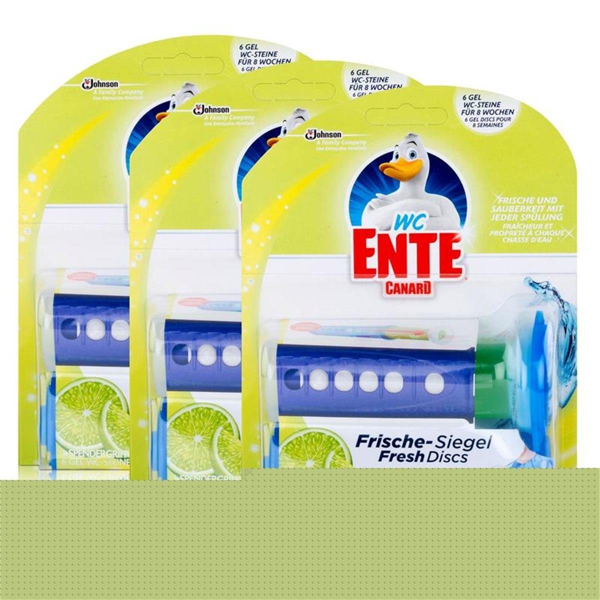 WC Ente 3x WC Ente Frische Siegel Starter Set Limone, 6 Gel Siegel WC-Reiniger