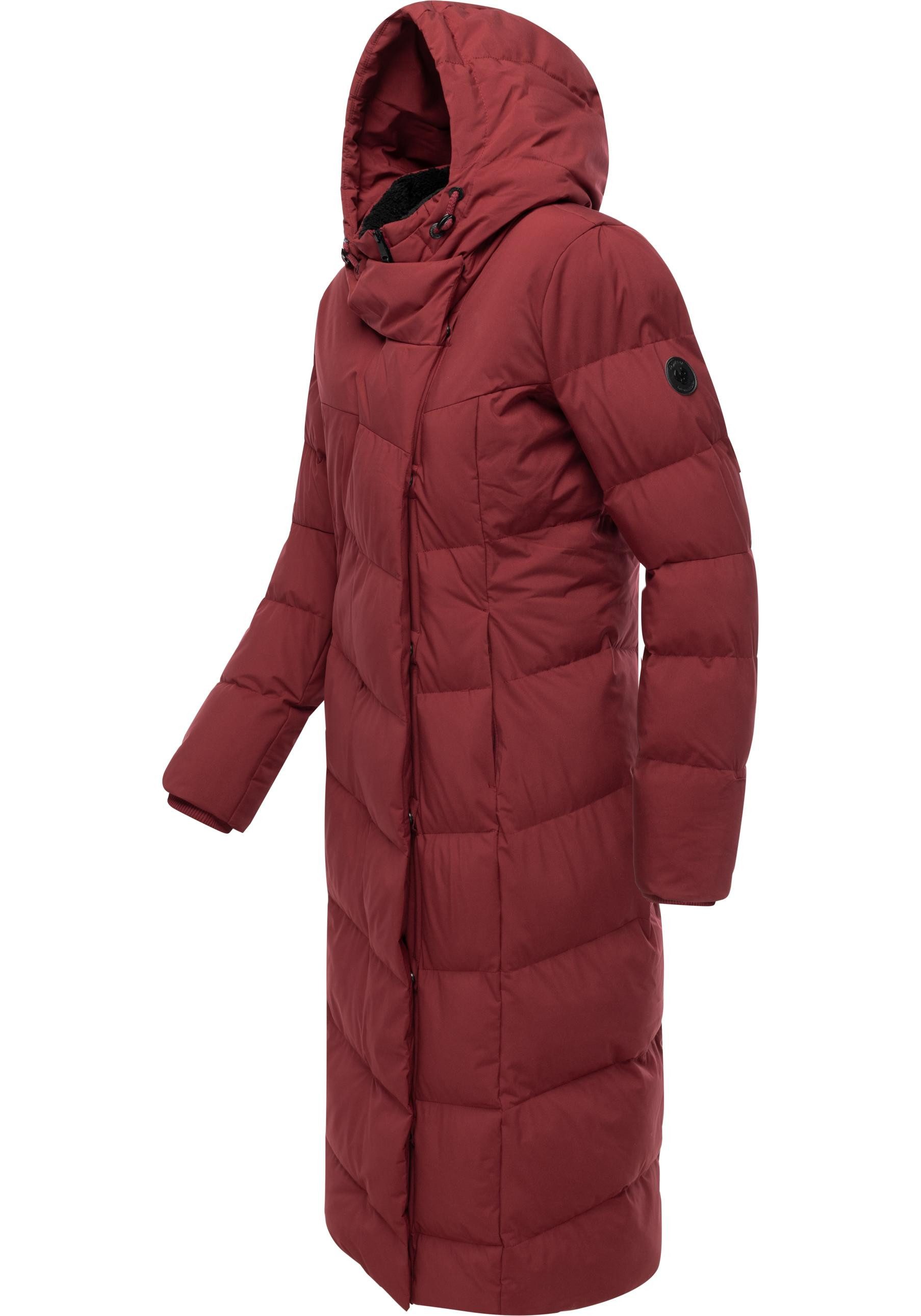 Ragwear Wintermantel Pavla Long Soft YOUMODO Wasserdichter Steppmantel mit Kuschelkragen