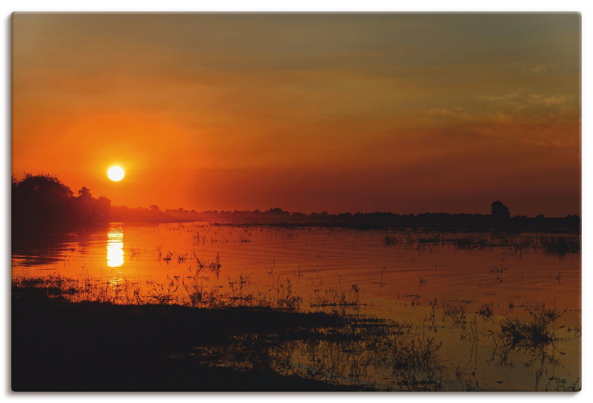 Artland Wandbild Sonnenuntergang am Fluss Chobe, Afrika (1 St), als Alubild, Leinwandbild, Wandaufkleber oder Poster in versch. Größen