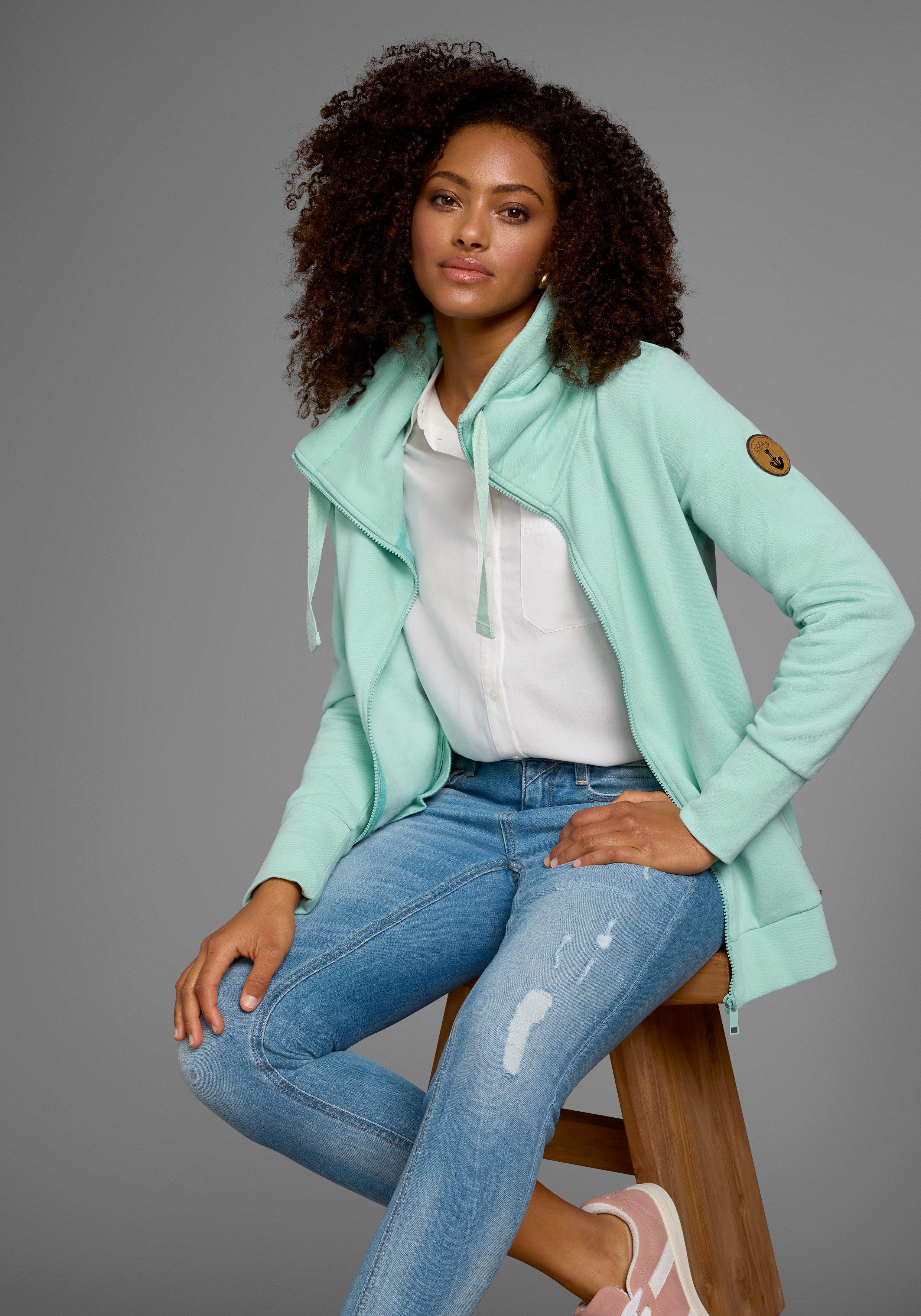 Ocean Sportswear Sweatjacke mit voluminösem hohem Kragen