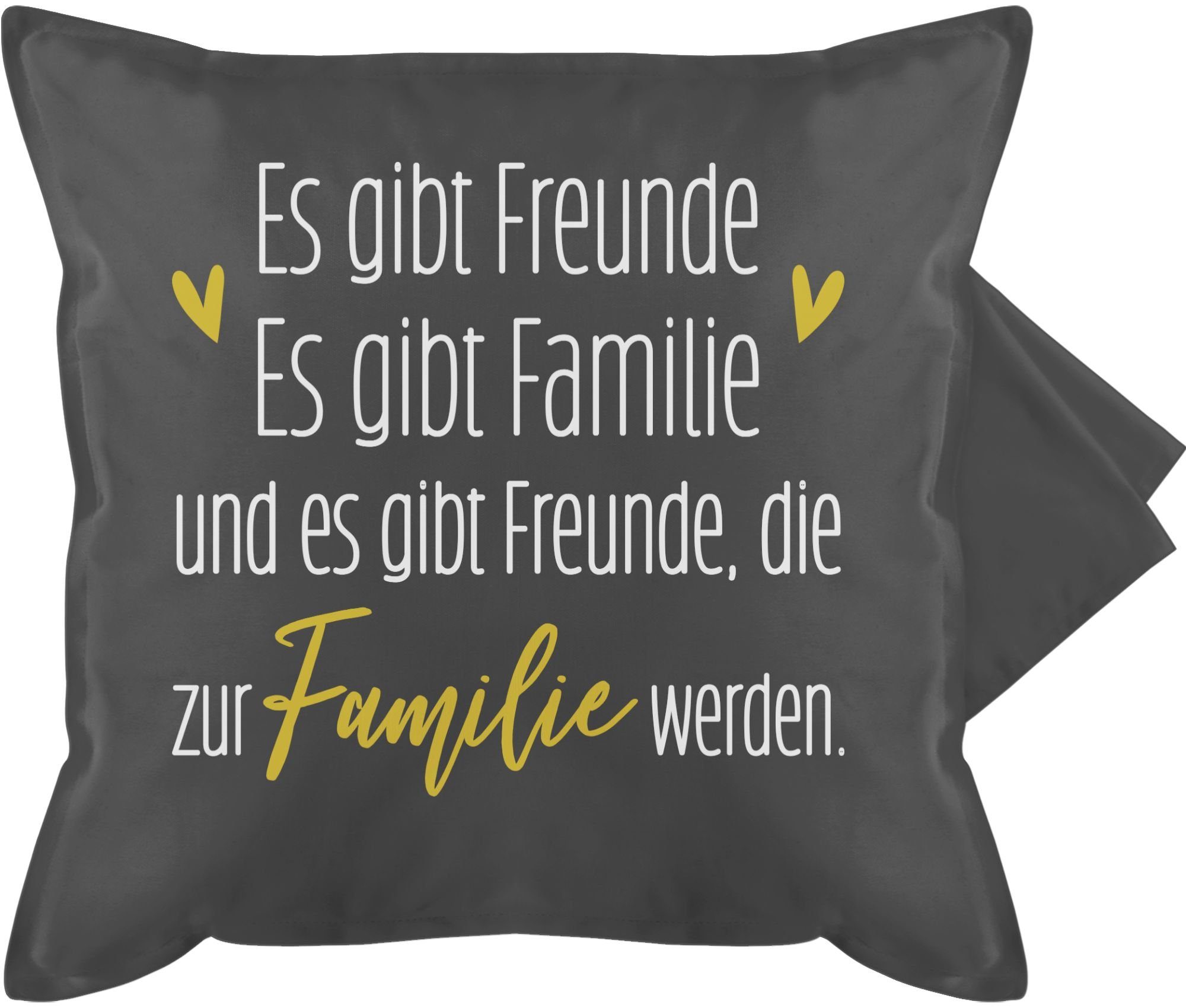 Shirtracer Kissenbezüge Es gibt Freunde Es gibt Familie und Freunde die Familie werden, (1 Stück), Deko-Kissen mit Spruch