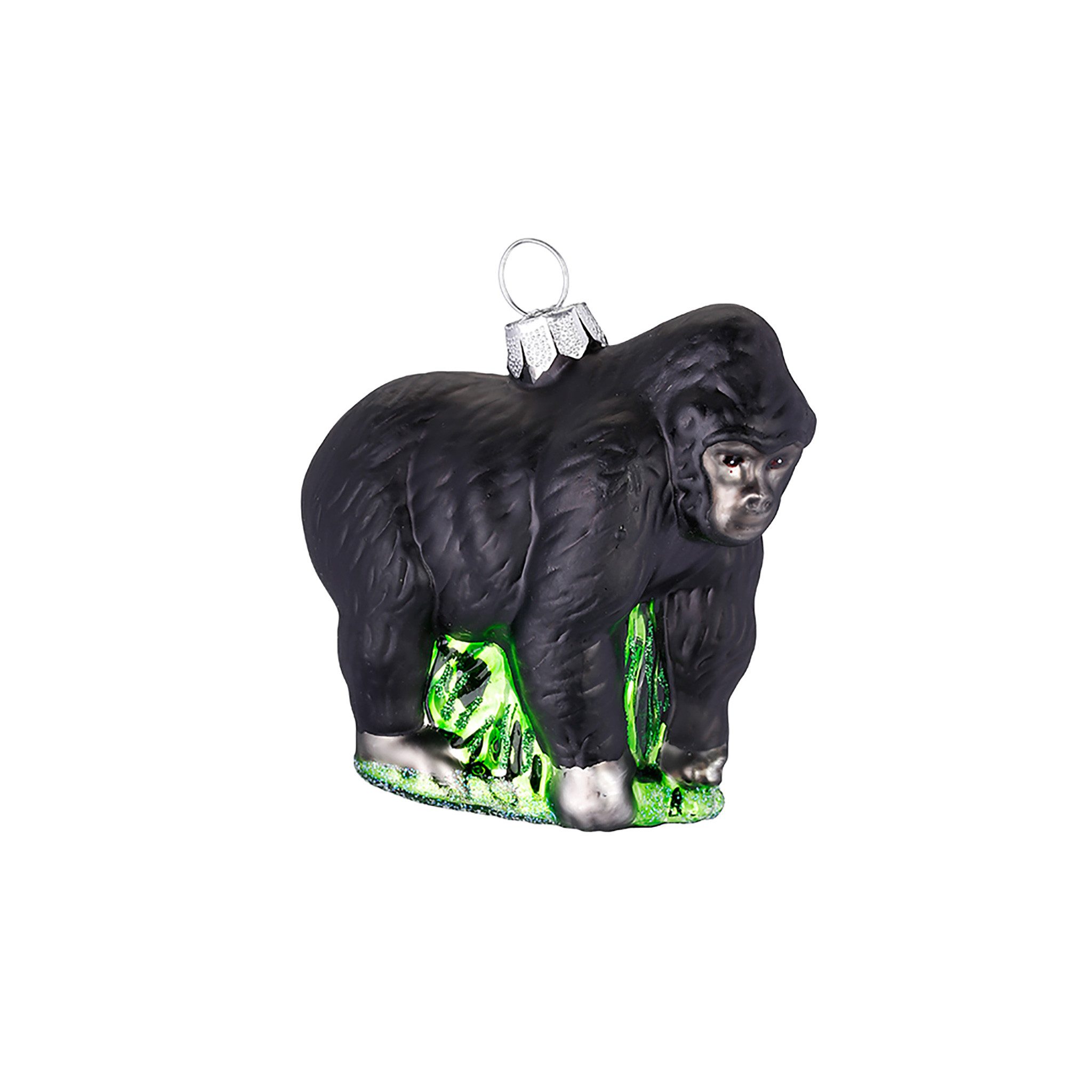 Holly & Jolly Christbaumschmuck, Christbaumschmuck Glas 7,5cm Gorilla Figur Schwarz