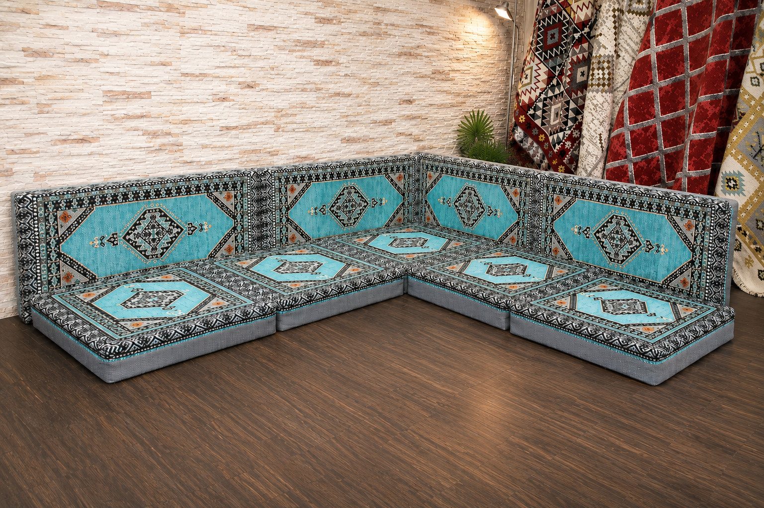 CaddeBuy Sofa Orientalische Sitzecke 9-teilig – Handgefertigtes Bodensofa, 9 Teile