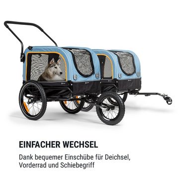 KLARFIT Fahrradkinderanhänger Corgi 2-in-1 Hundeanhänger & Hundebuggy