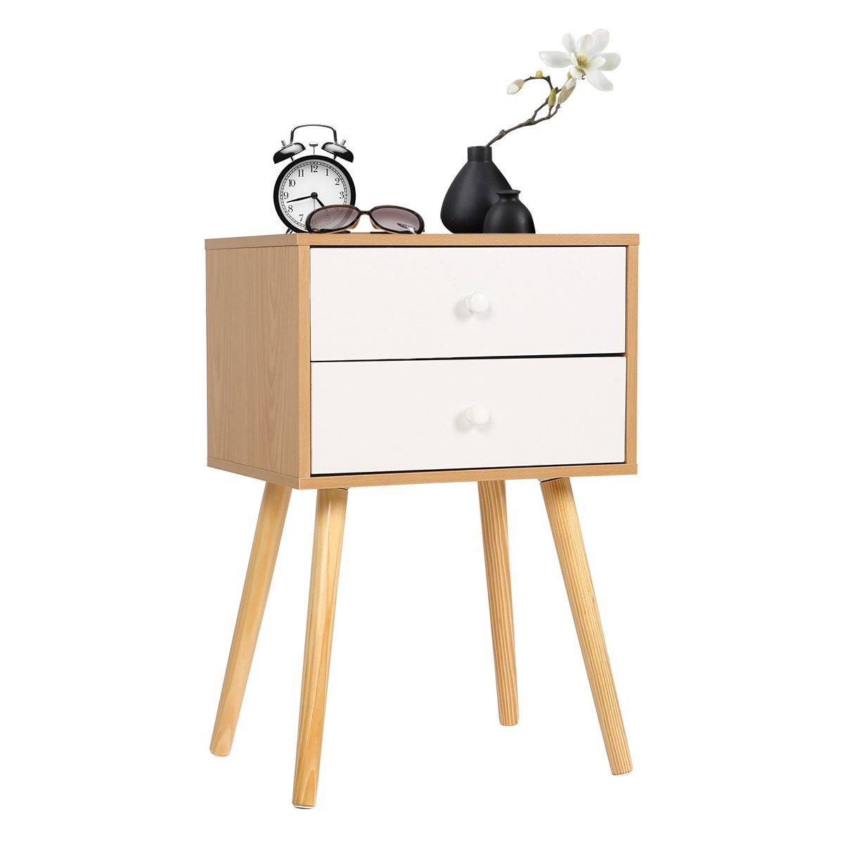 Happy Home Nachttisch Bedside Table Coffee Table for Living Room Bedroom 40  x 30 x 60 cm
