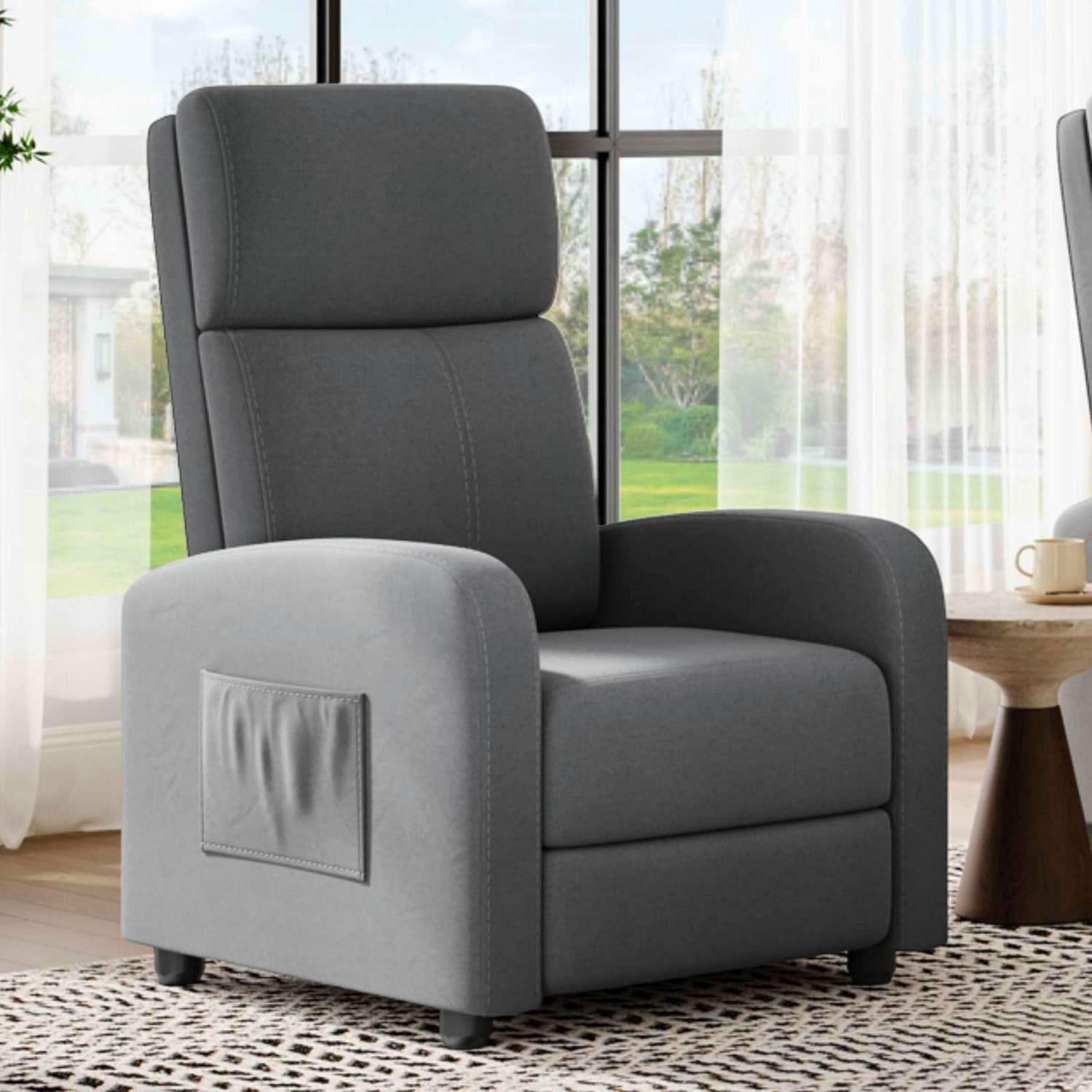 LuxusKollektion Relaxsessel Relaxsessel Fernsehsessel verstellbar Liegefunktion Dunkelgrau