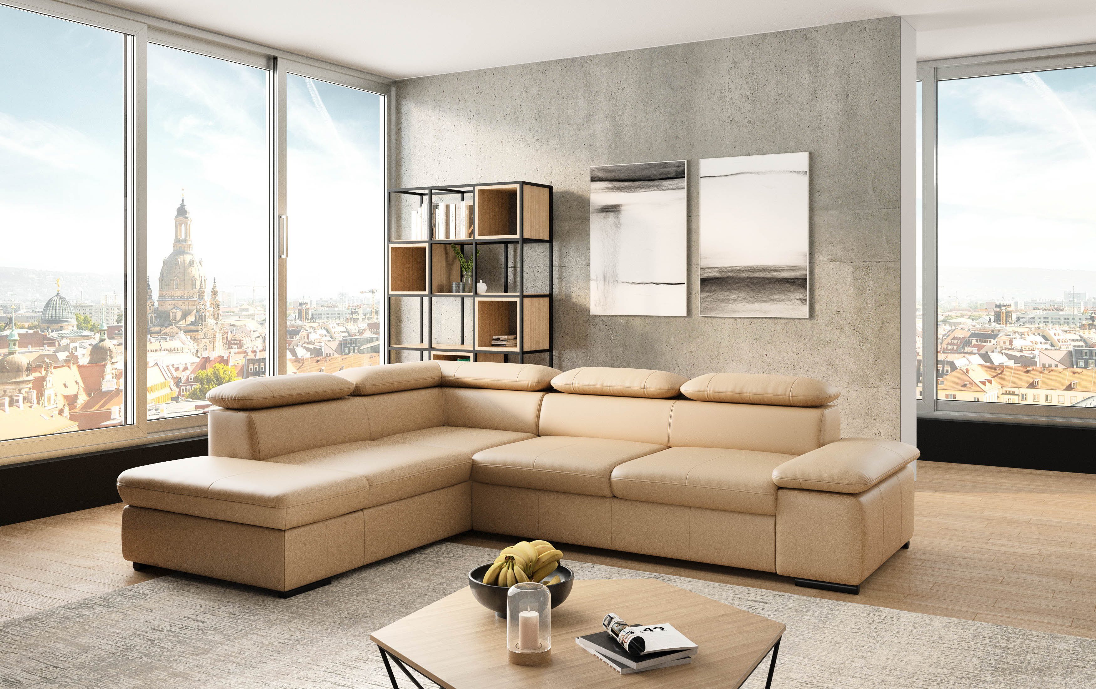 sit&more Ecksofa Alcudia L-Form, mit Armteilverstellung, optional Kopfteilverstellung und Bettfunktion