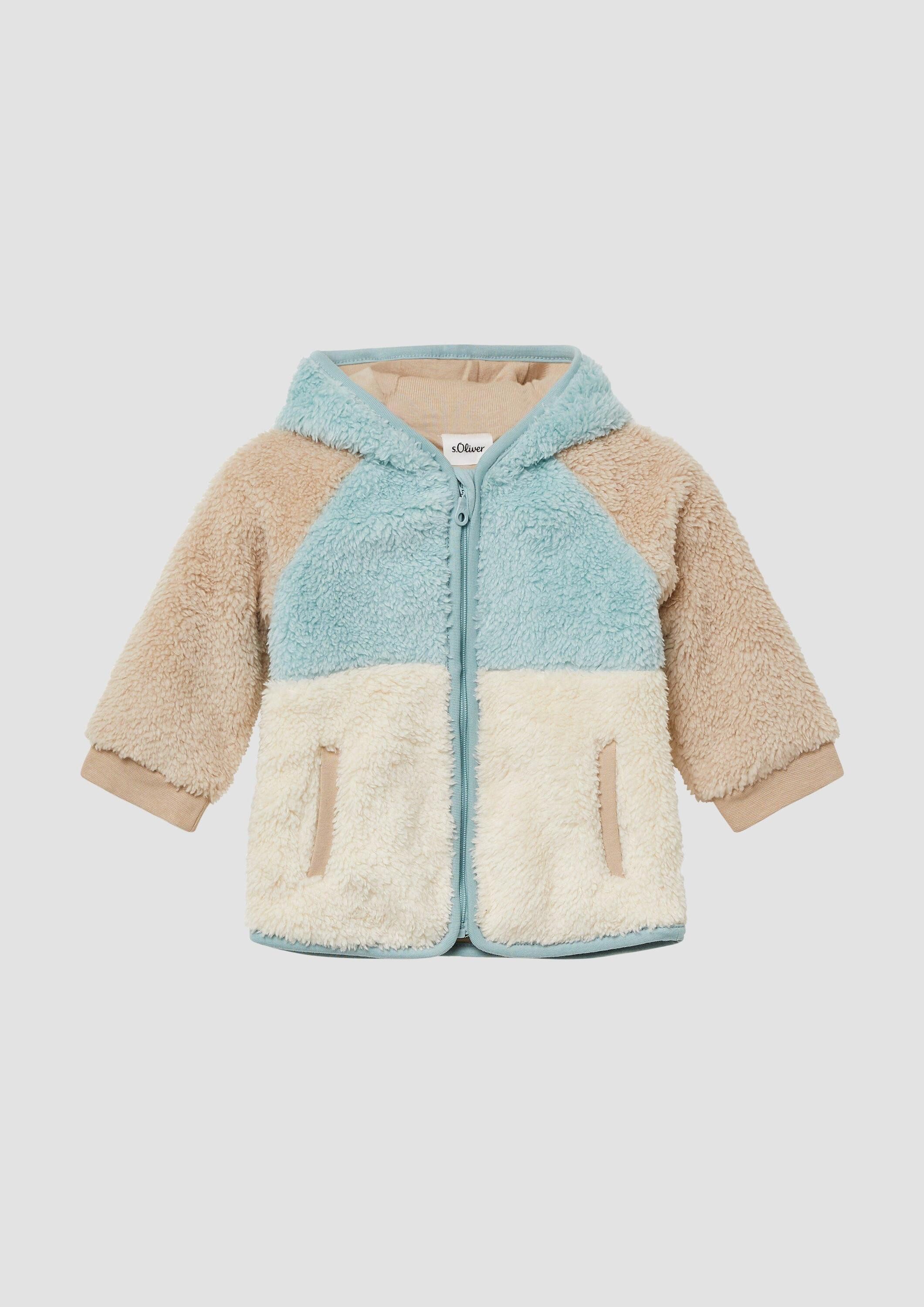 s.Oliver Funktionsjacke Outdoor-Jacke Unisex Jacke aus Teddyplüsch mit Jersey-Futter