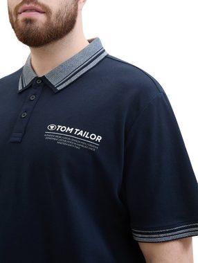 TOM TAILOR PLUS Poloshirt mit Logoprint und Knopfleiste