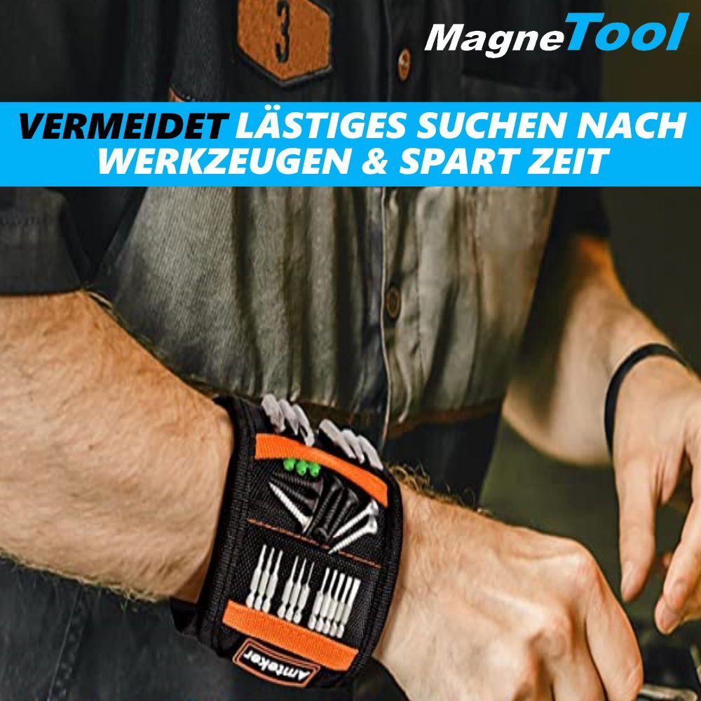 MagneTool Magnetarmband starken Magnetisches Magneten 15 Werkzeug Armband Werkzeughalter Armband, mit MAVURA