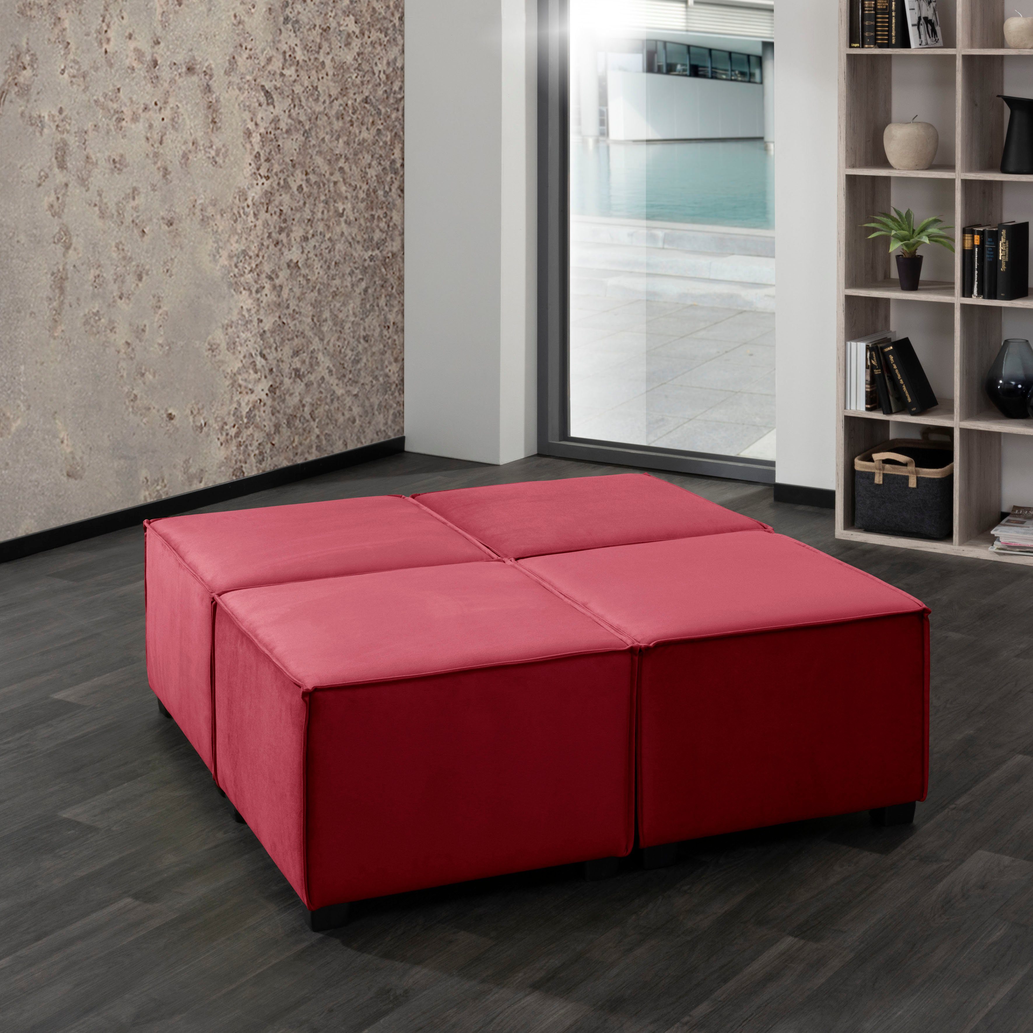 Extrem günstige Qualität Max Winzer® Wohnlandschaft MOVE, rot Sofa-Set 13 Set