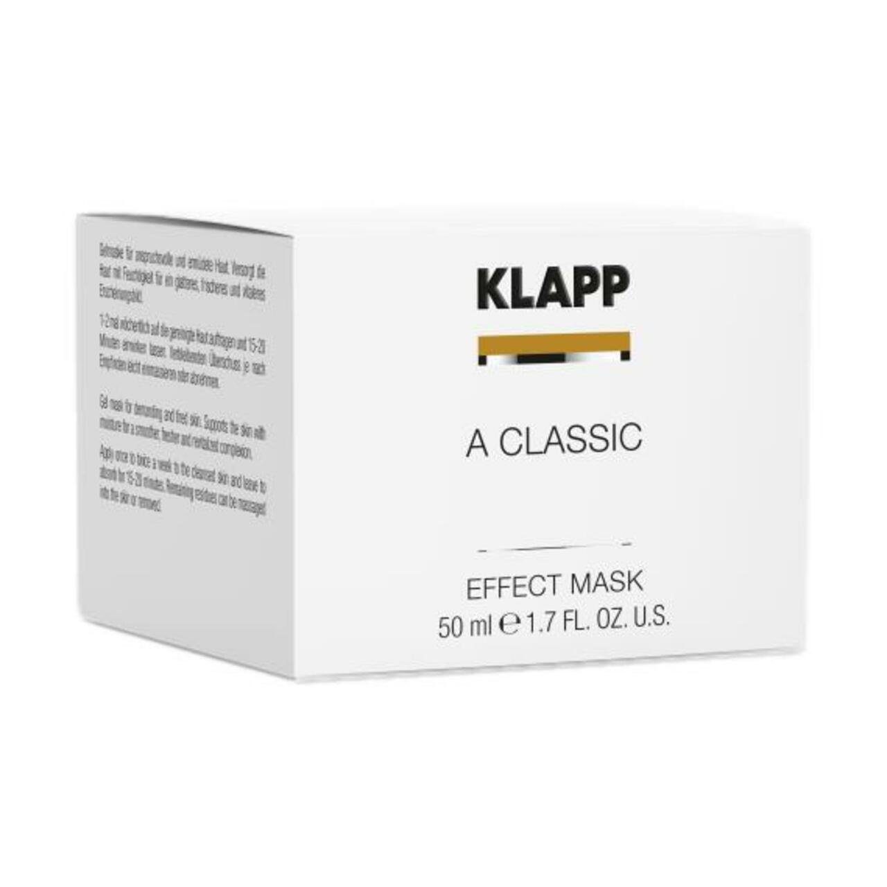 Klapp Cosmetics Gesichtsmaske A Classic Effect Mask, Leichte Gelmaske mit Lifting-Effekt.