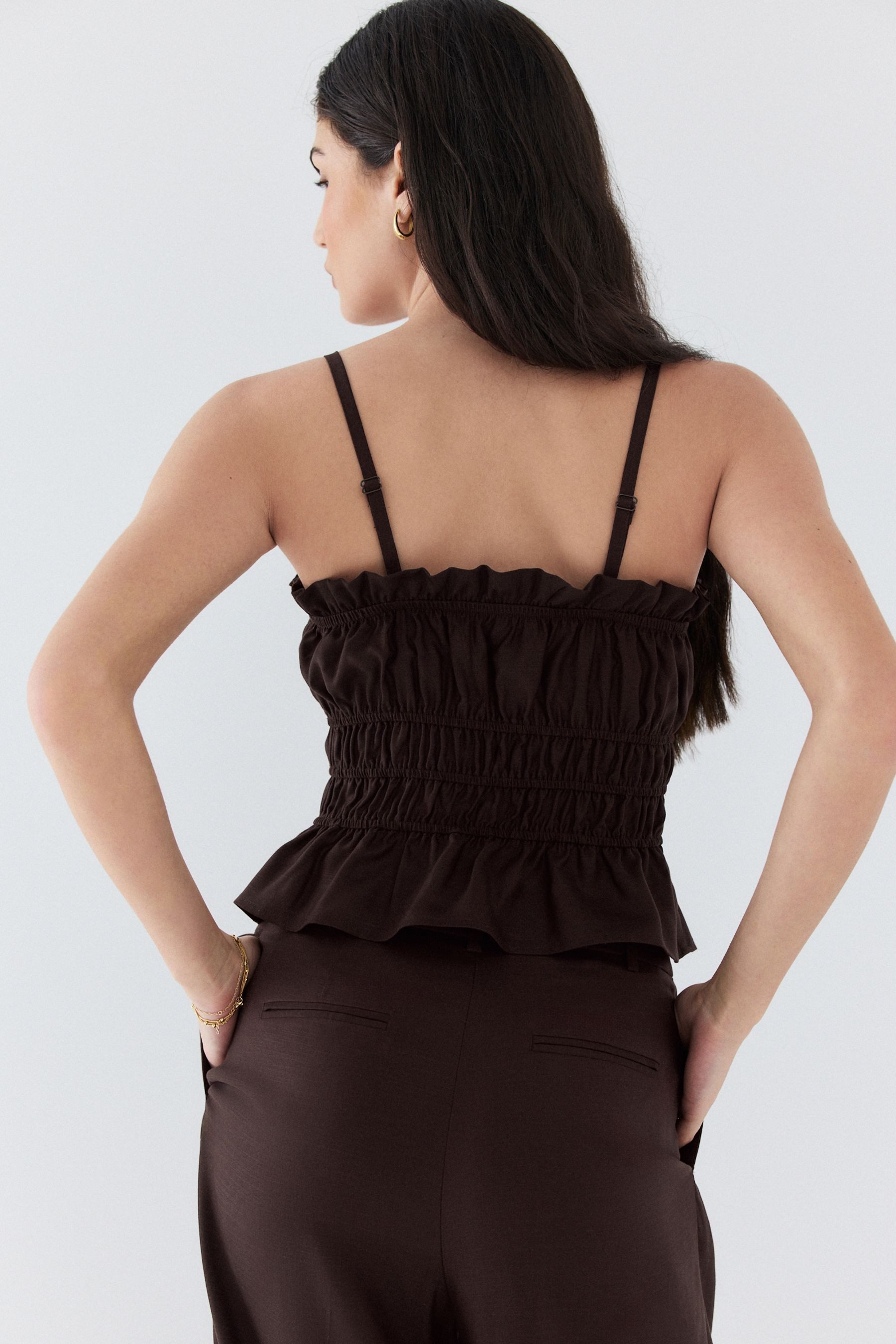 Next Bandeautop Gerafftes, glänzendes Bandeau-Oberteil (1-tlg)
