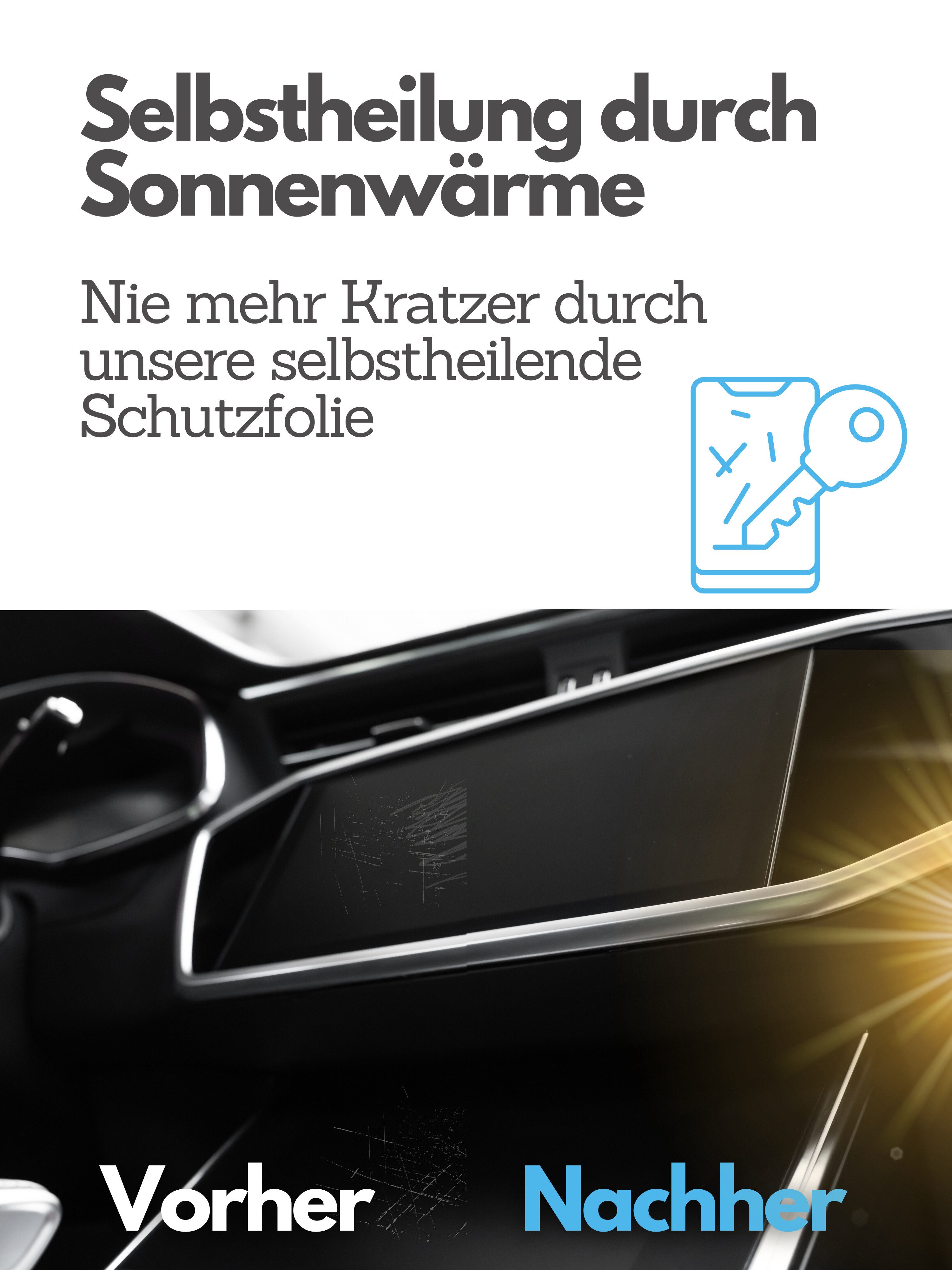 DISSKIN Displayschutzfolie DISSKIN Displayschutzfolie für Audi e-tron SUV (2 Teile) MATT für Audi Q8 / SQ8 / RSQ8 Display, 1 Stück, Anti-Fingerabdruck