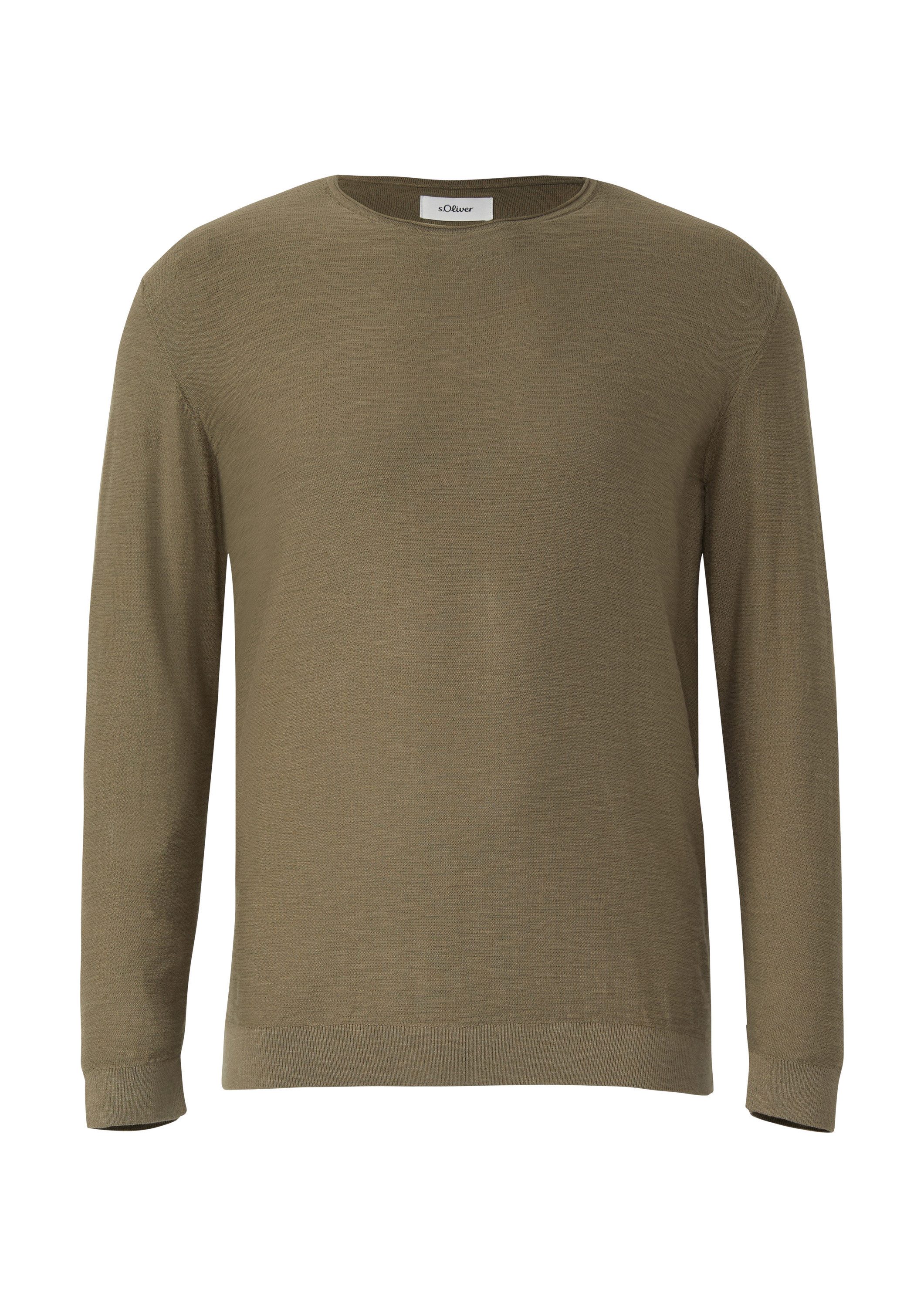 s.Oliver Longpullover Strickpullover Strickpullover mit Flammgarnstruktur u günstig online kaufen