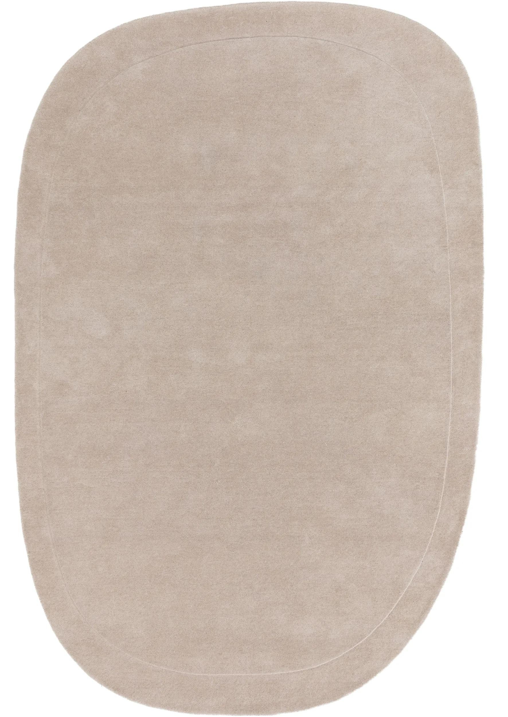 benuta Wollteppich Shape, Sonderform, Höhe: 6 mm, 100% Wolle, Teppich Wohnzimmer, Schlafzimmer, Esszimmer, Flur, Hygge