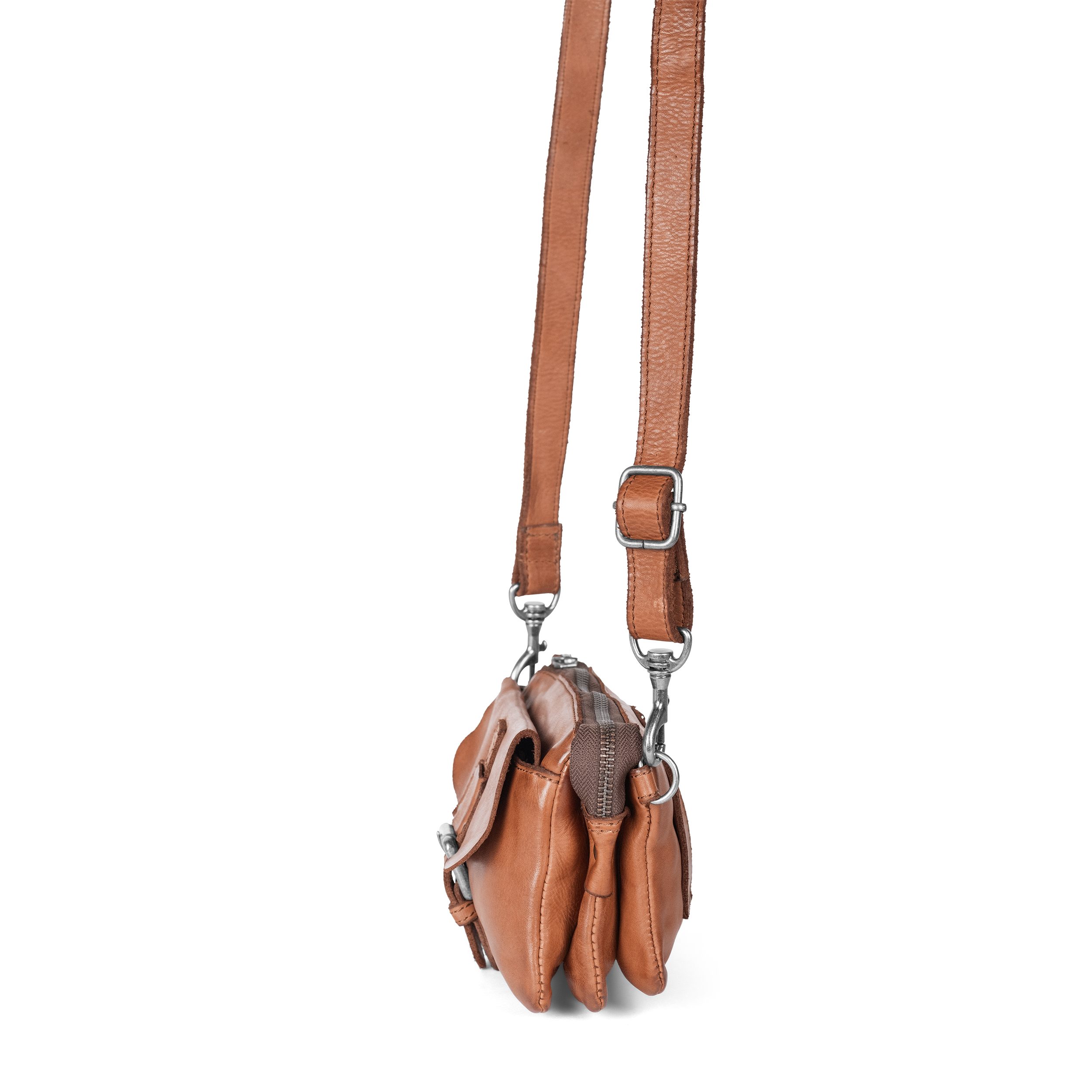 Cas8 Umhängetasche DANY – Praktische Lederhandtasche mit mehreren Fächern