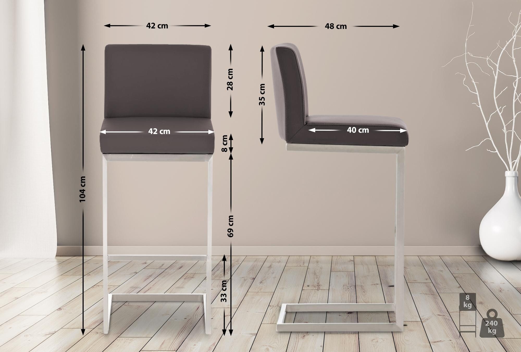 CLP Barhocker Paros Kunstleder (2er Set, günstig online kaufen