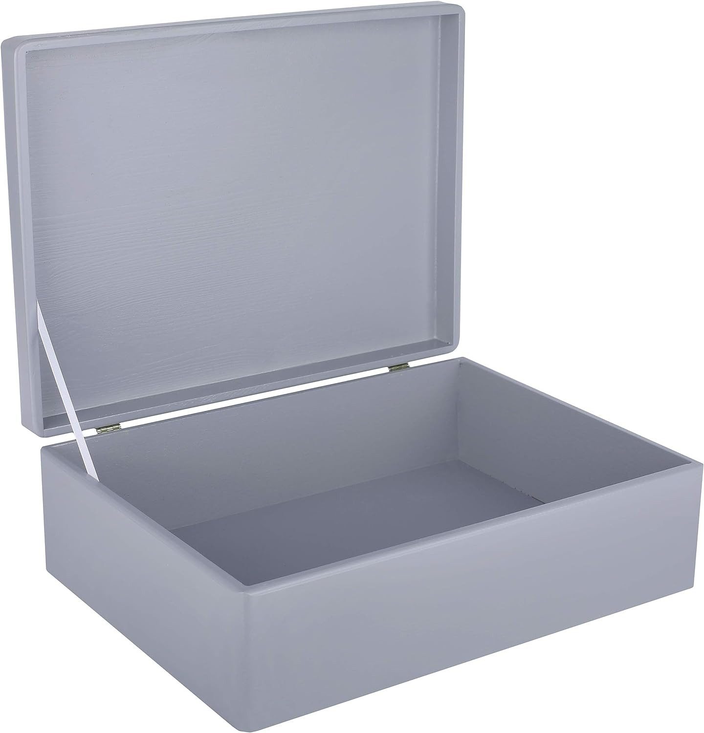 Creative Deco Holzkiste XL Große Holzkiste mit Deckel, 40x30x14 cm, Erinnerungsbox Baby, abgerundete Kanten