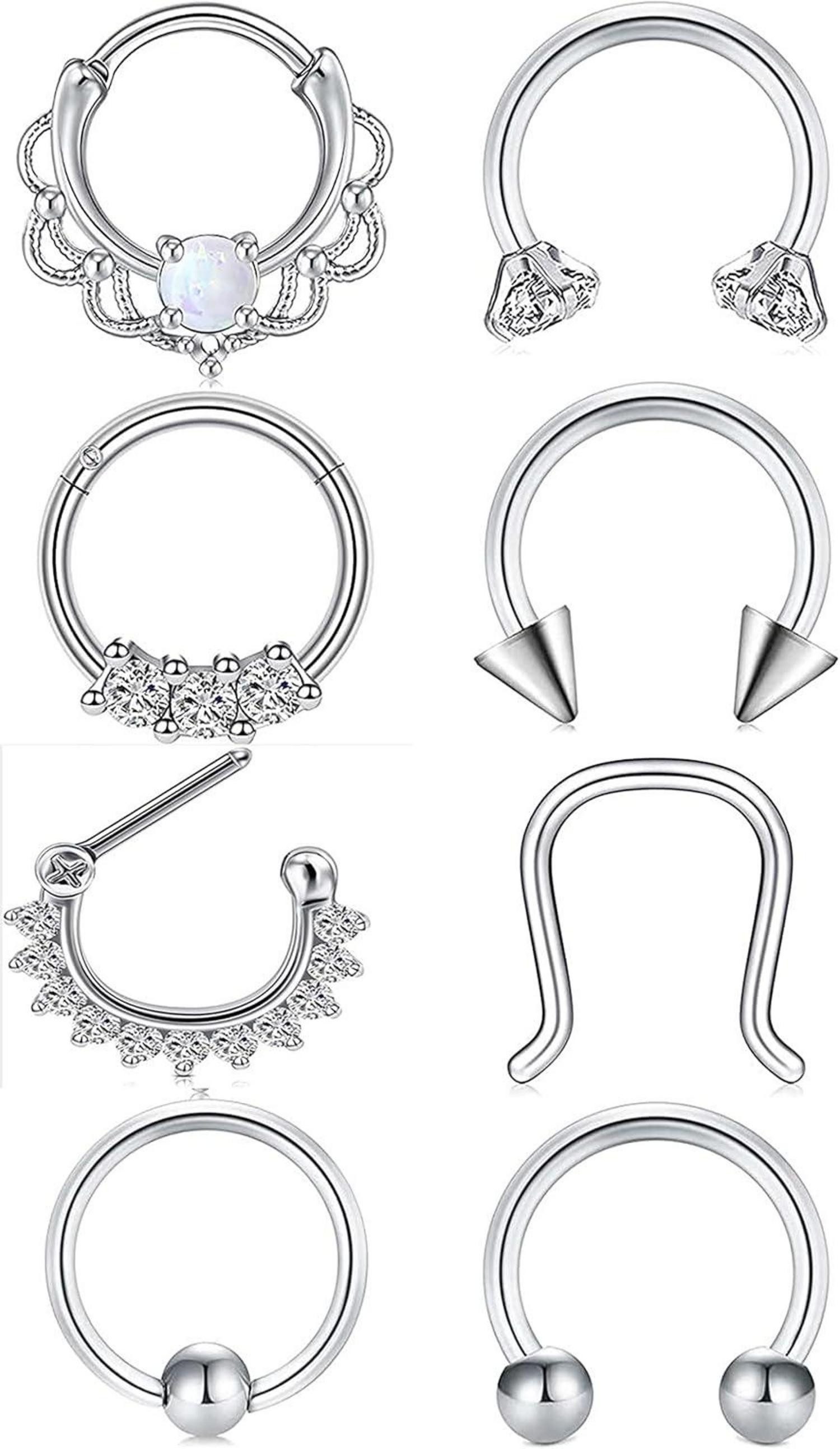 LAURITAMI Nasenpiercing-Set Septum Clicker Hufeisen Ring günstig online kaufen