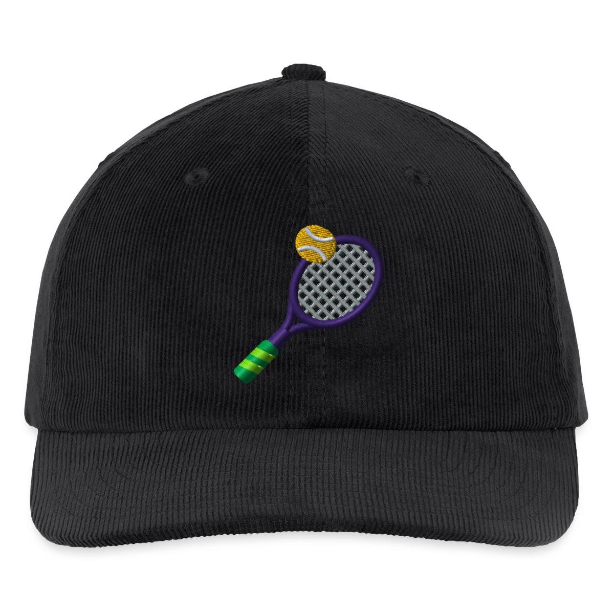 Spreadshirt Baseball Cap Stickerei Tennisschläger Bestickte Cord Cap (1-St)