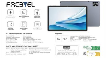 FACETEL mit 5G WiFi GMS Tablet (11", 256 GB, ‎Android 13, 2.4G, mit Octa-Core TF 1TB, 8600mAh, 2K HD, 5MP+13MP mit Tastatur und Maus)