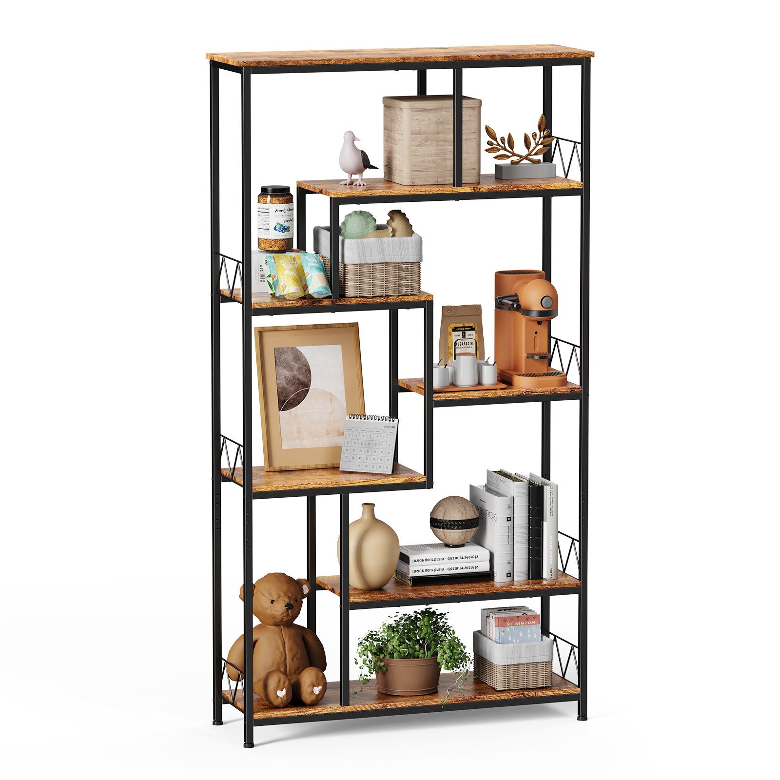 Bealife Bücherregal,6 Etagen, freistehendes Regal für Wohnzimmer, Büro,180x günstig online kaufen