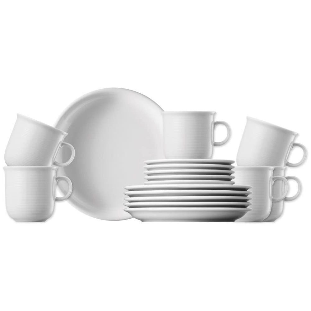 Thomas Porzellan Kaffeeservice Kaffeeset 18-tlg. mit Bechern - TREND Weiß - 1 Set (18-tlg), 6 Personen, Porzellan, Porzellan, spülmaschinenfest, mikrowellengeeignet