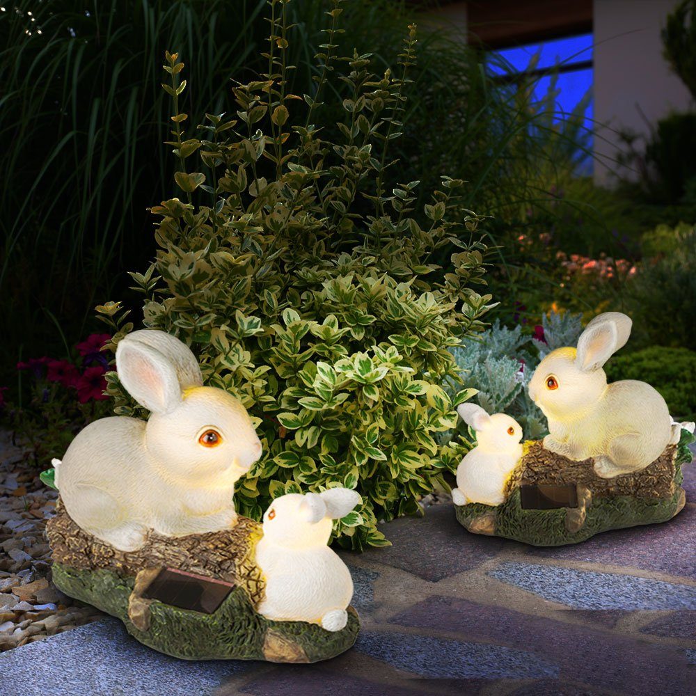 Gartenleuchte, Solarfiguren für Außen Deko Solar Hase Garten