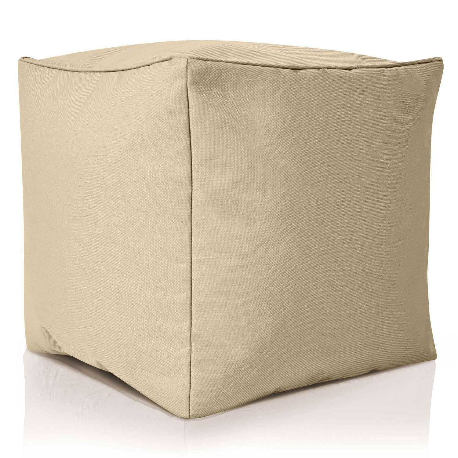 Green Bean Sitzsack Fußkissen Sitzkissen Sitzsäcke), EPS-Perlen Kinder Fußhocker Sitz-Pouf Cube Beige mit für 40x40x40cm Füllung, für Sitzhocker Bodenkissen - und Erwachsene (Hocker