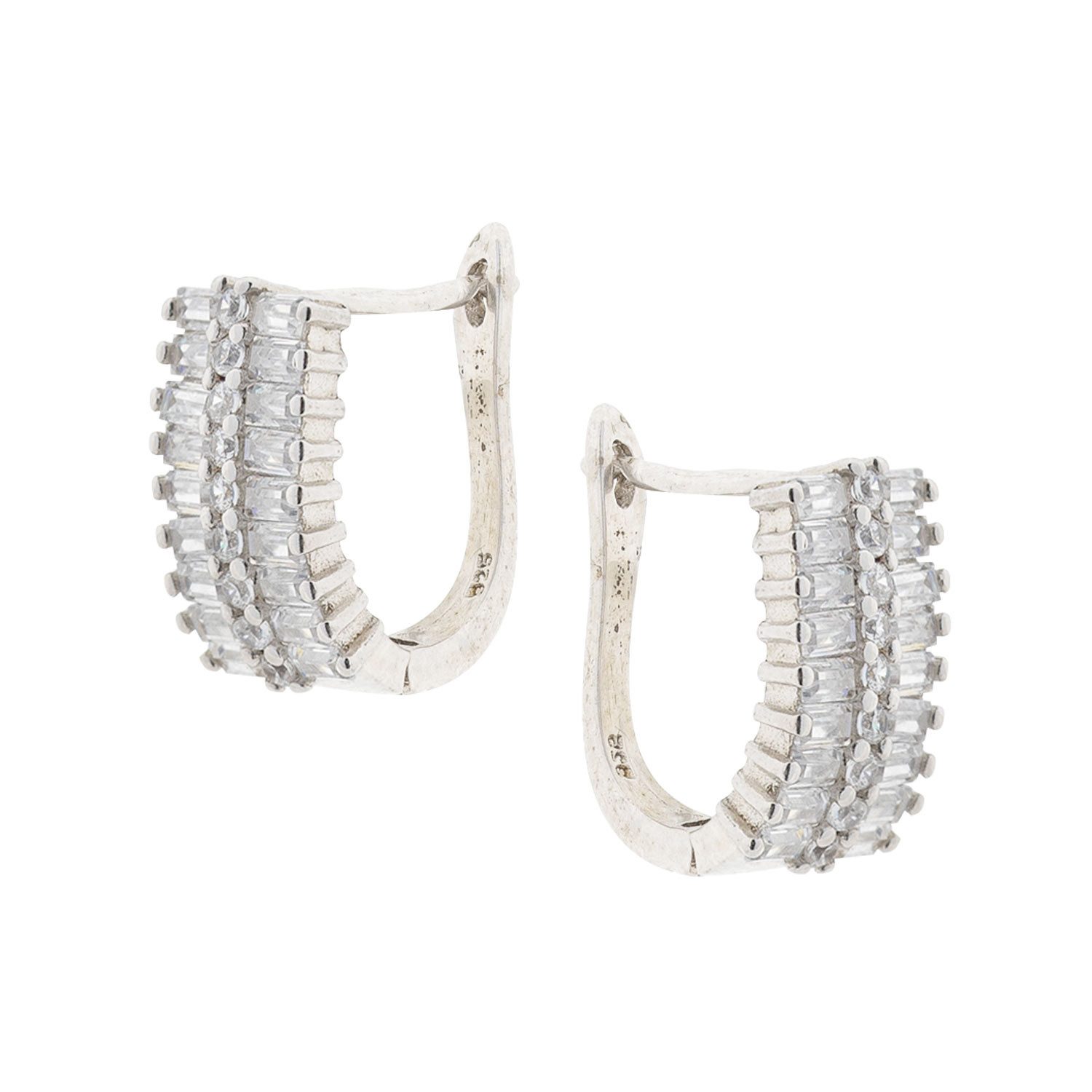Golders Schmuckset Ohrringe und Anhänger aus 925 Silber (mit Glaskristall, 2-tlg., Set), Sterlingsilber Schmuck für Damen