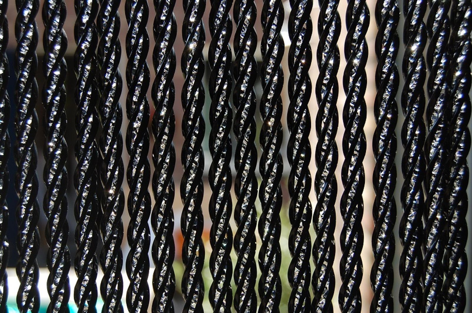 La Tenda Insektenschutz-Vorhang Türvorhang Pro BELLANO 1 XL Streifenvorhang schwarz, 100 x 250 cm, PVC - einfache Montage