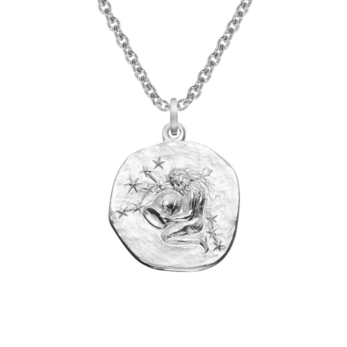 trendor Kette mit Anhänger 08441-02, Sternzeichen Wassermann mit 925 Silber Ø 16 mm