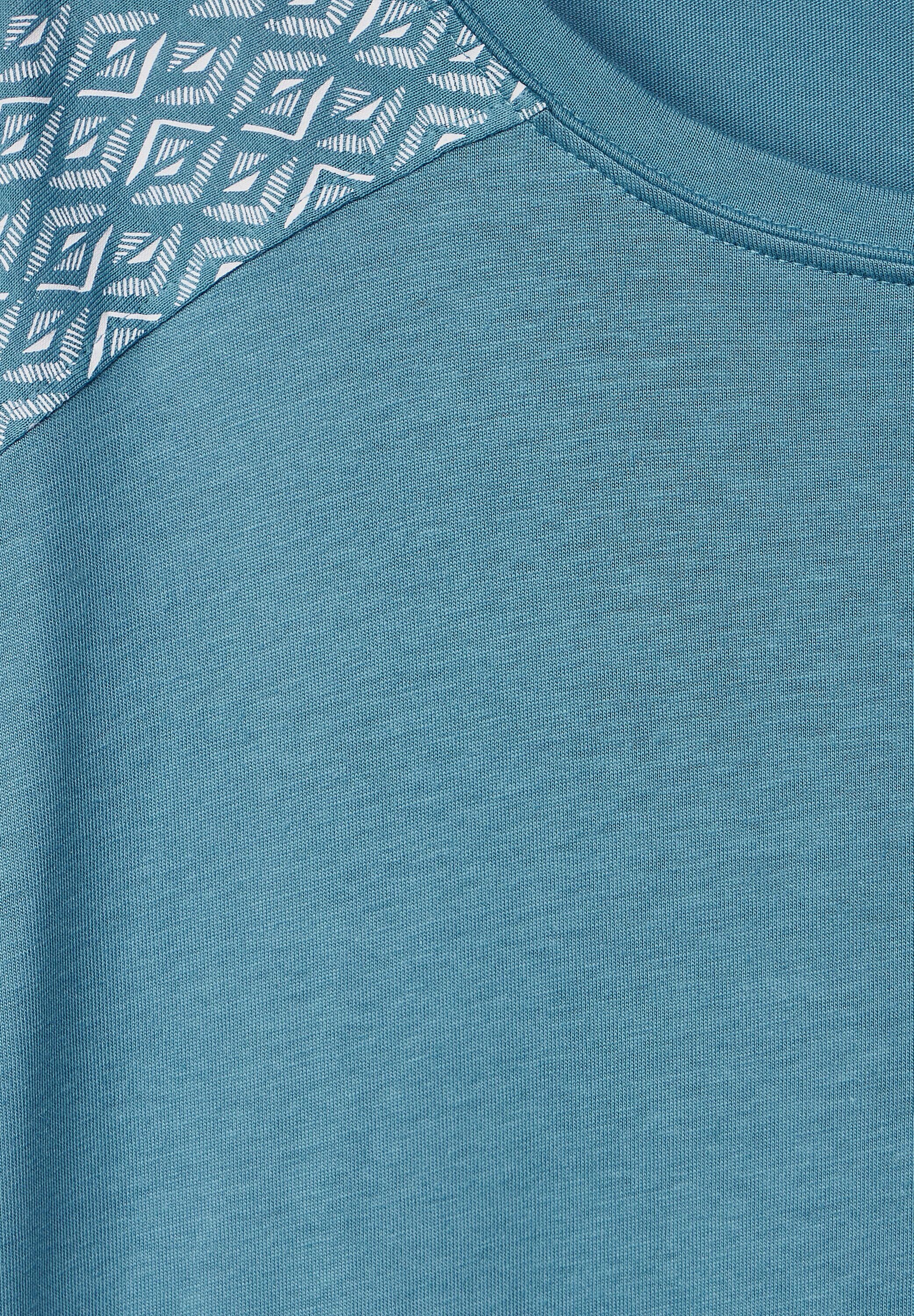 aus blue Cecil T-Shirt softem Materialmix adriatic